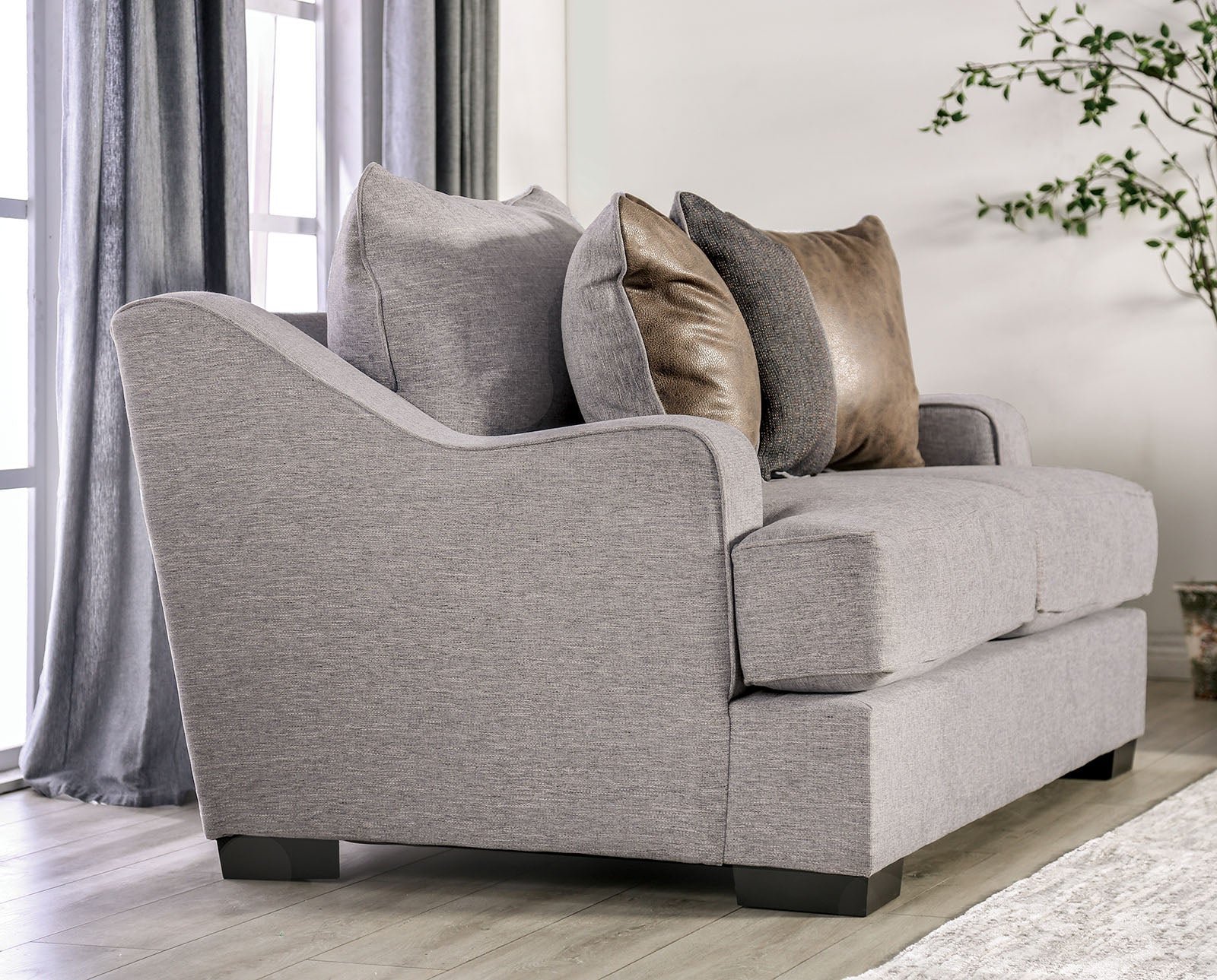 Skyline Light Gray/Brown, Sofa & Loveseat - Image 4