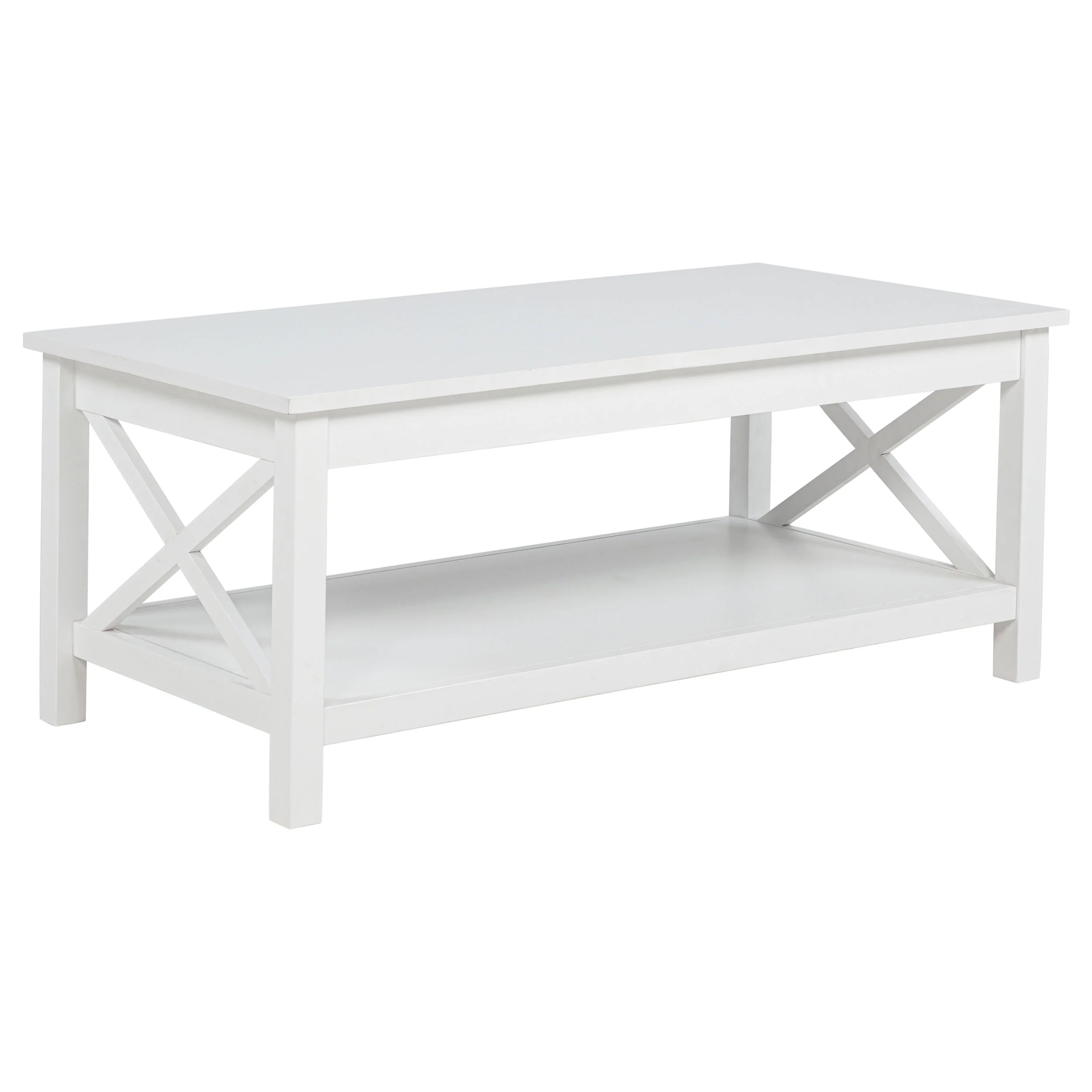 Skyview White 3-piece Rectangular Lift Top Coffee Table Set - Image 7