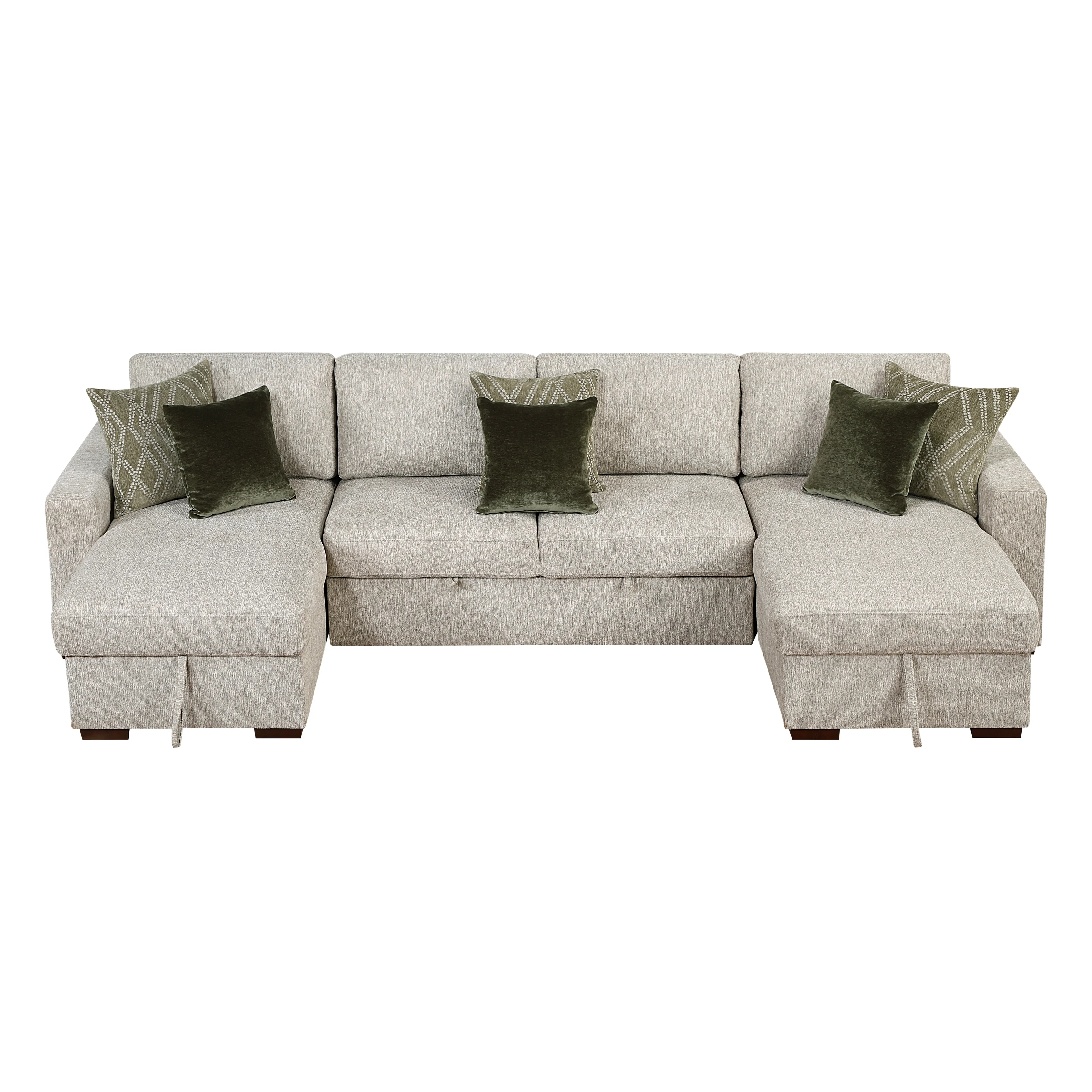 Isla Sand 3-Piece Sectional with Reversible Chaises and Pull-out Bed - Image 2