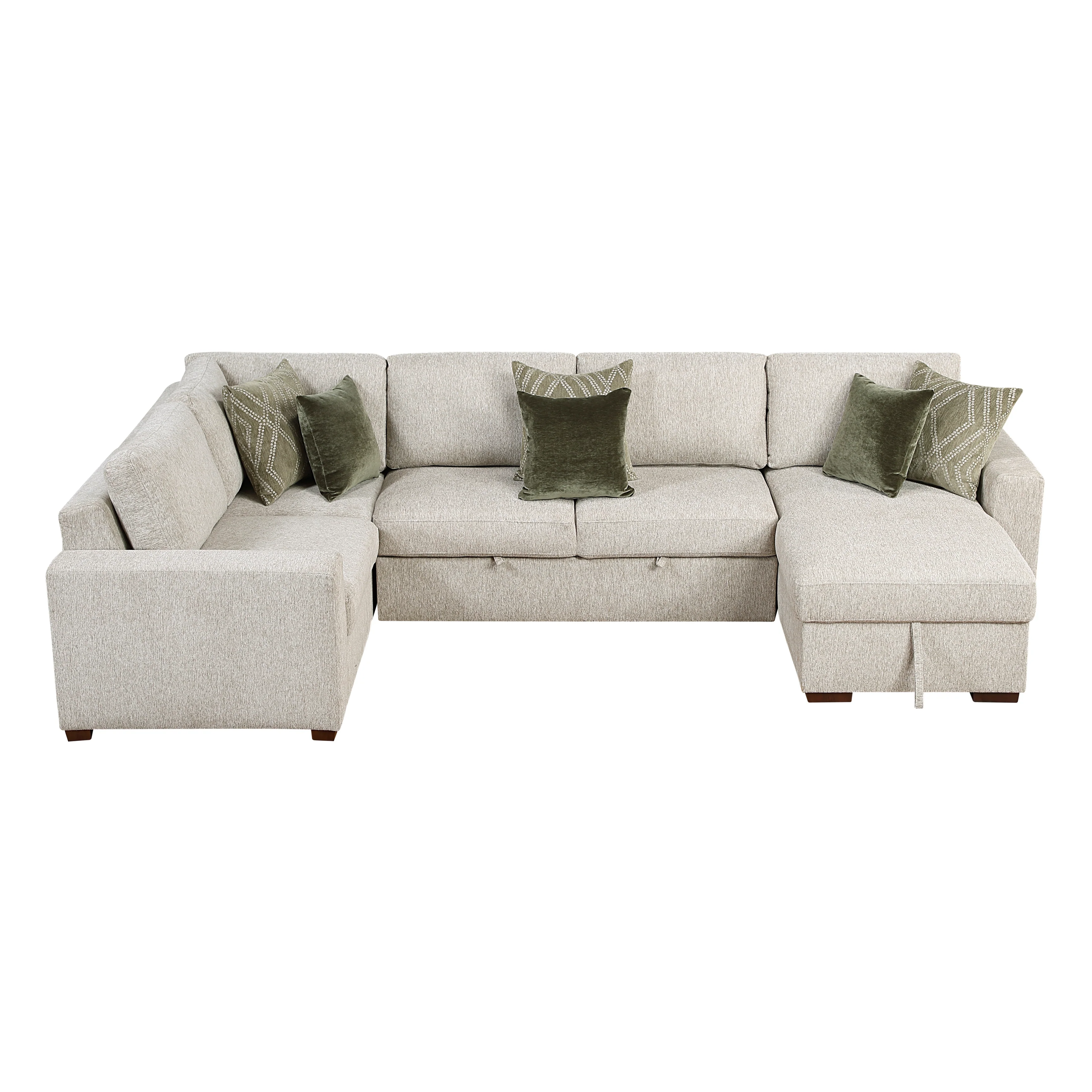 Isla Sand 4-Piece Sectional with Reversible Chaise and Pull-out Bed (1-seater) - Image 2