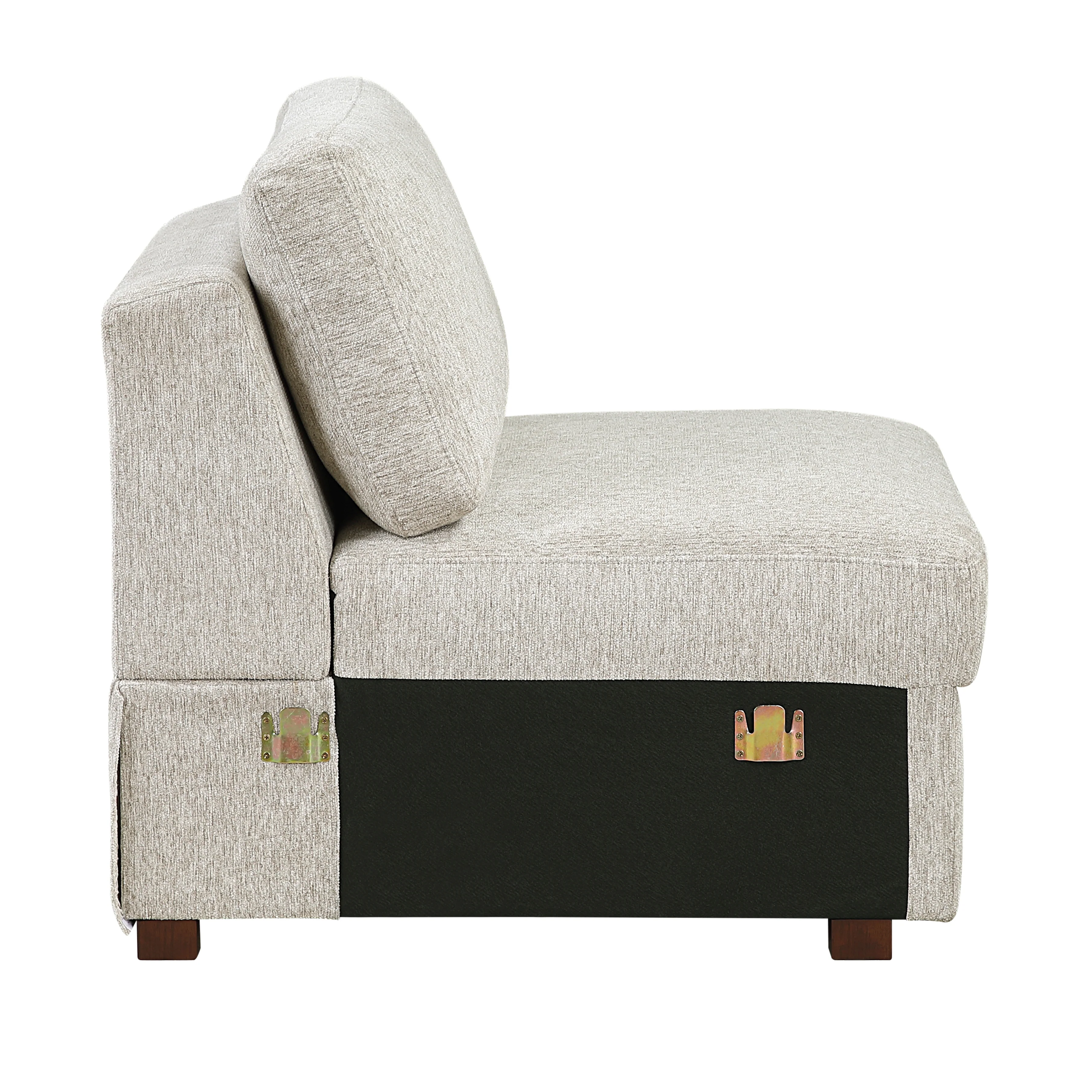 Isla Sand 4-Piece Sectional with Reversible Chaise and Pull-out Bed (1-seater) - Image 5