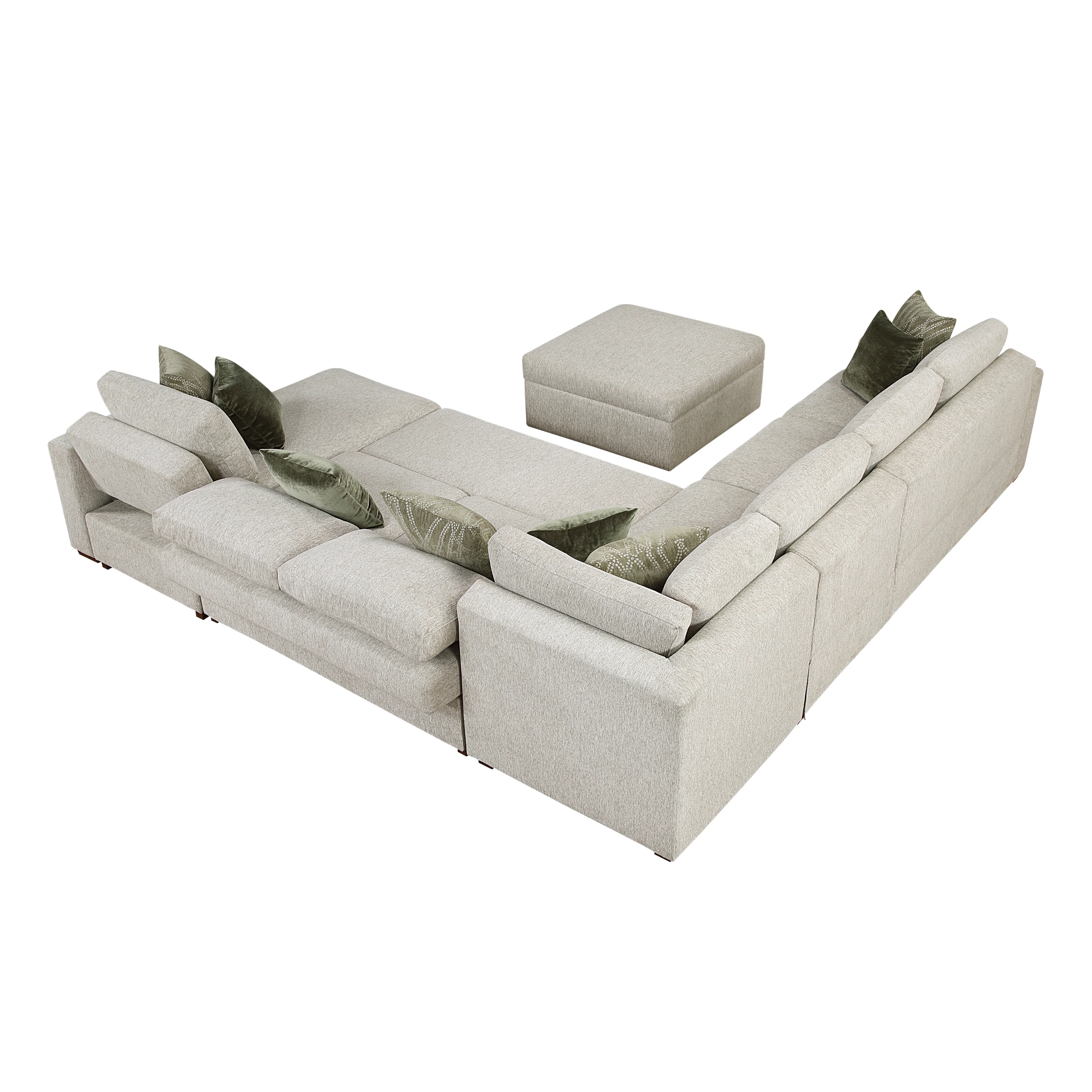 Isla Sand 6-Piece Sectional with Reversible Chaise & Pull-out Bed and Ottoman - Image 5