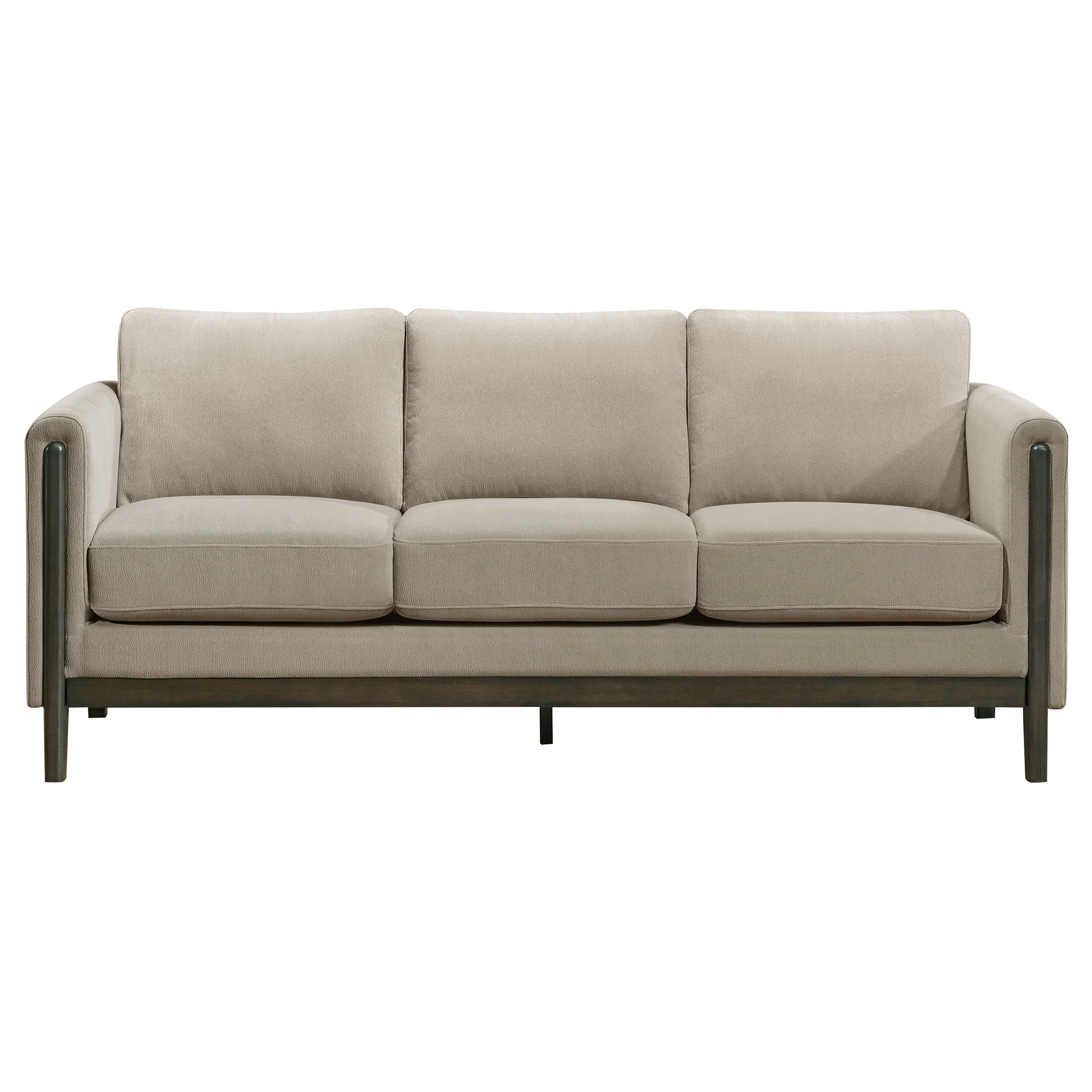Islington Taupe 3-piece Upholstered Panel Arm Sofa Set - Image 4
