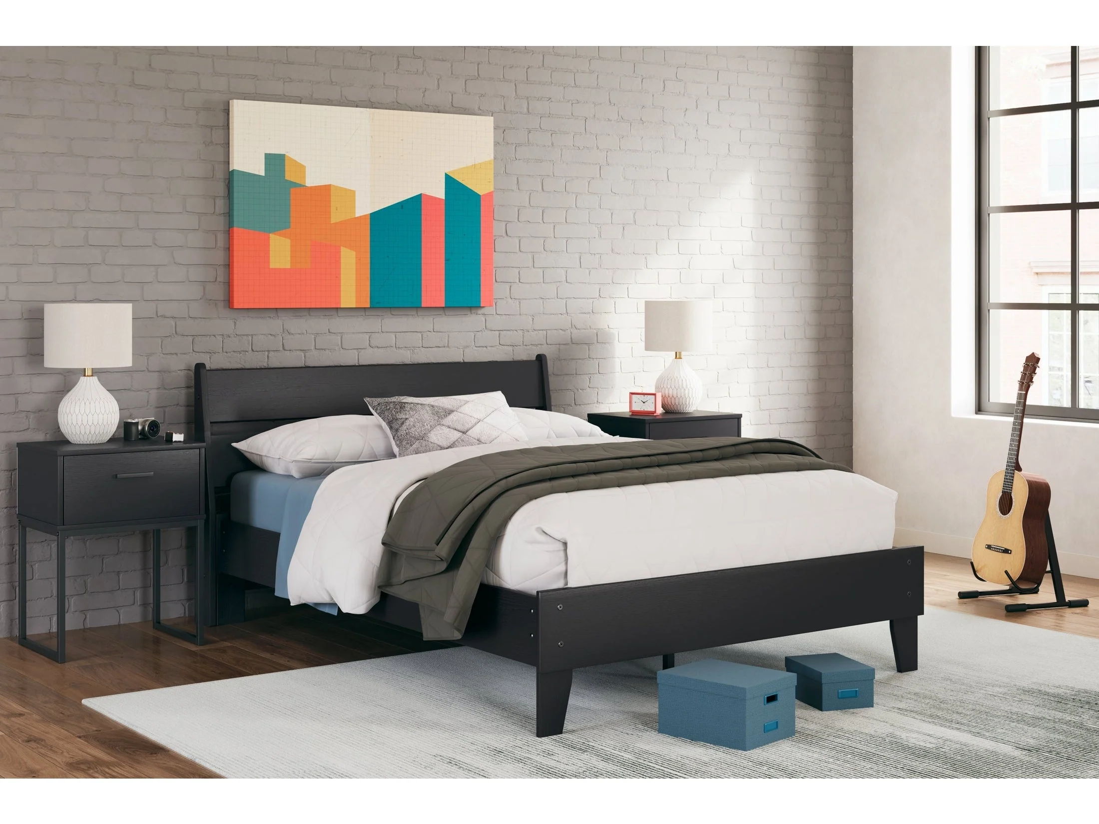 Socalle Black Full Panel Platform Youth Bed (Online Special Price)