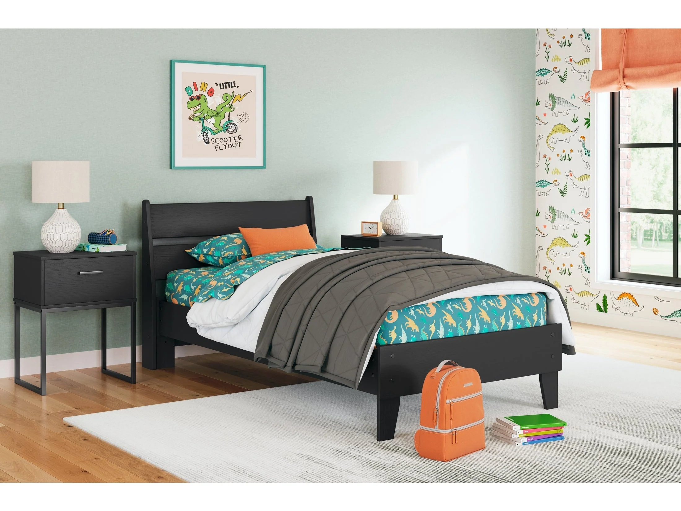 Socalle Black Twin Panel Platform Youth Bed (Online Special Price)