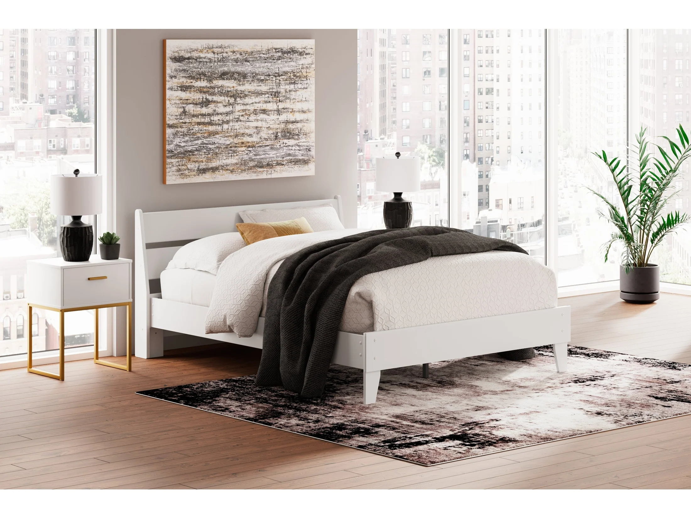 Socalle Two-tone Queen Panel Platform Bed
