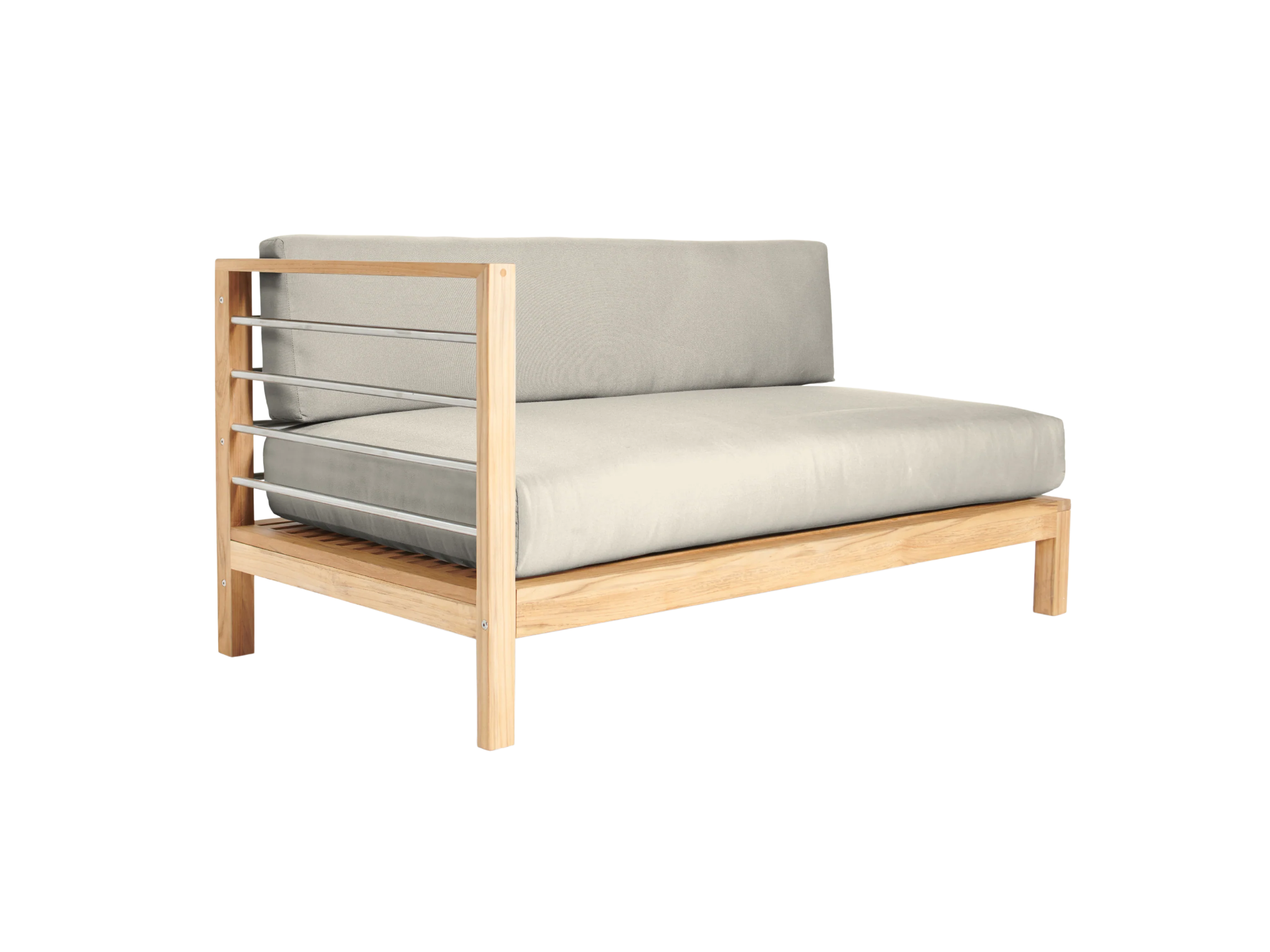 SoHo Teak Canvas Outdoor Sectional Left Sofa with Sunbrella® Cushion