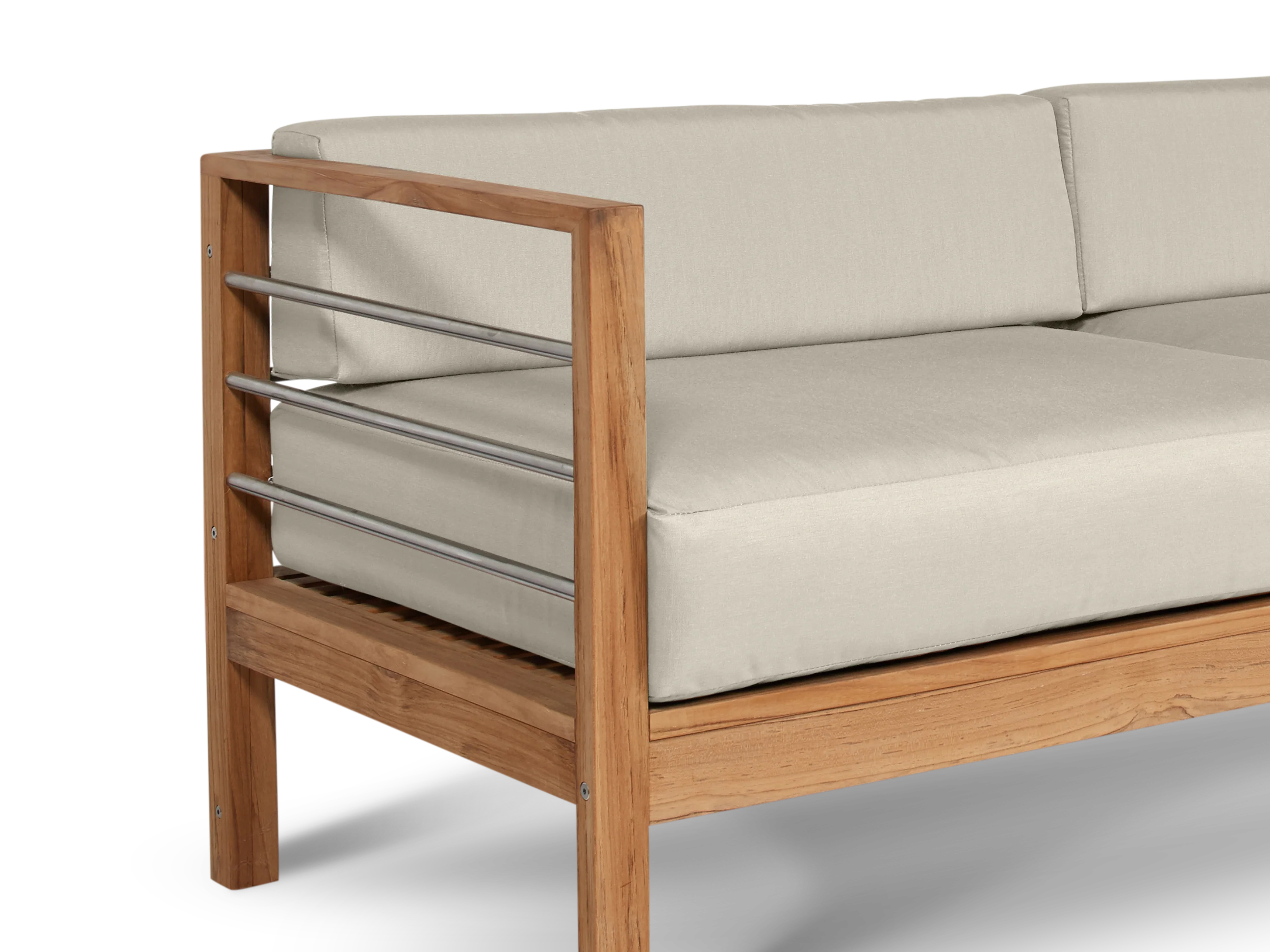 SoHo Teak Canvas Outdoor Sofa with Sunbrella® Cushion - Image 3