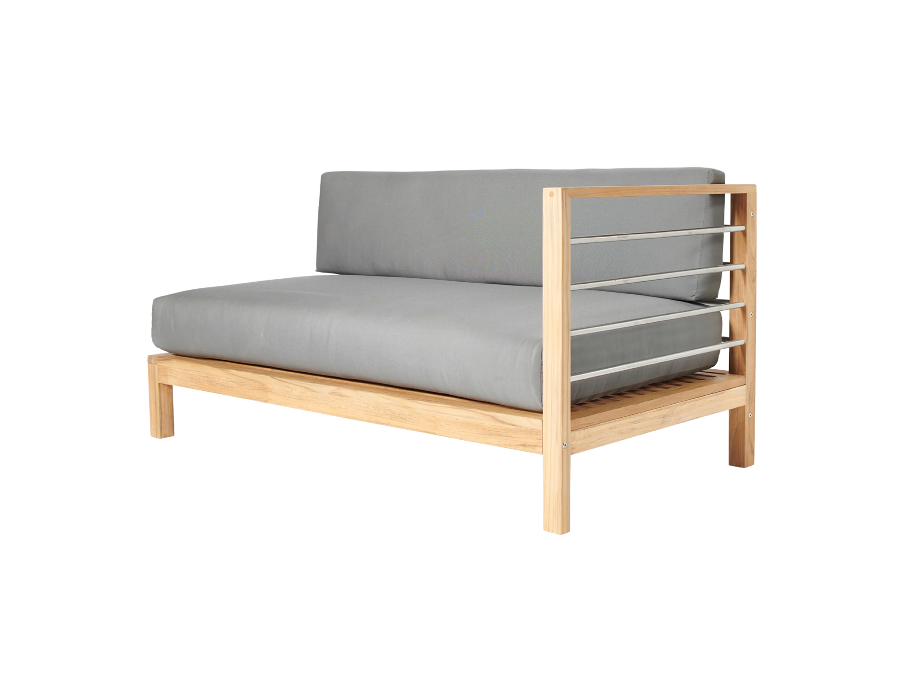 SoHo Teak Charcoal Outdoor Sectional Right Sofa with Sunbrella® Cushion