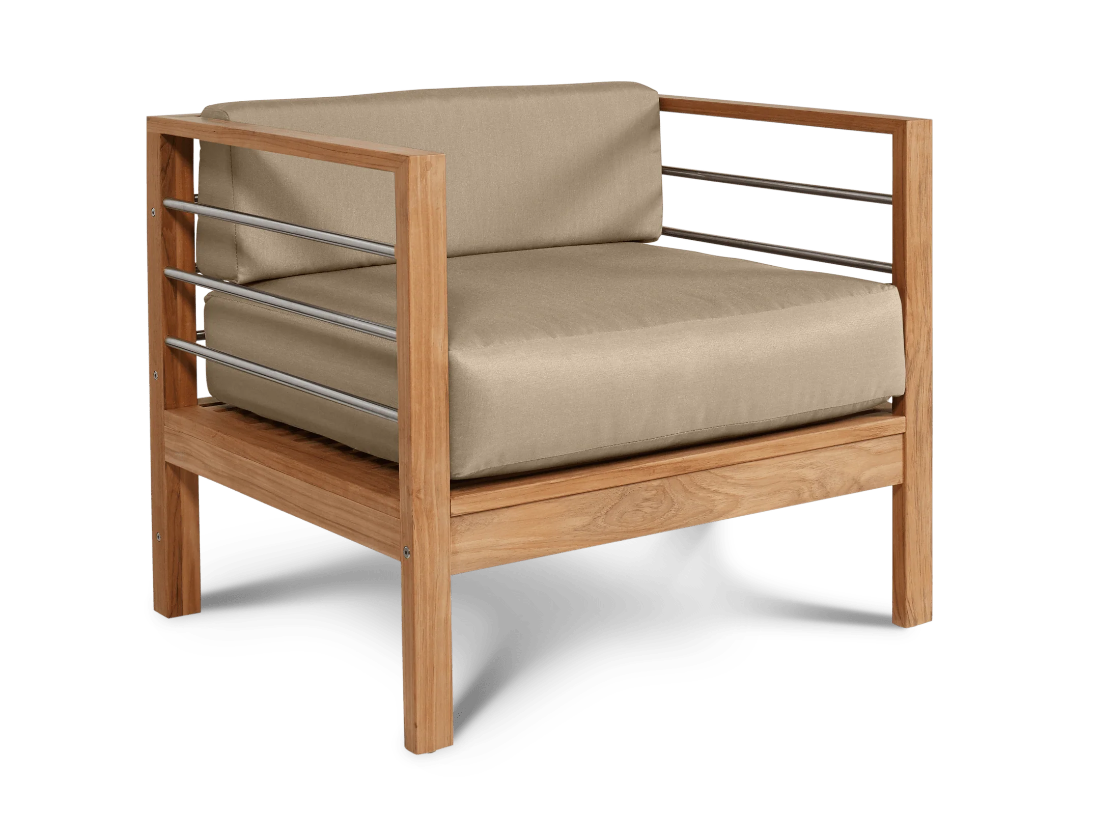 SoHo Teak Fawn Outdoor Club Chair with Sunbrella® Cushion