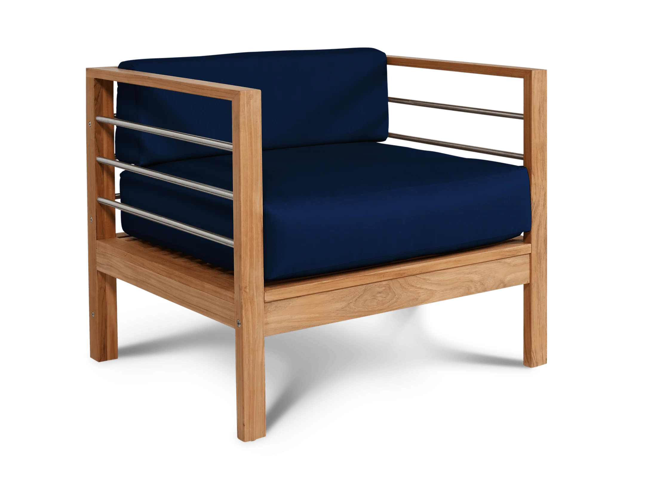 SoHo Teak Navy Outdoor Club Chair with Sunbrella® Cushion