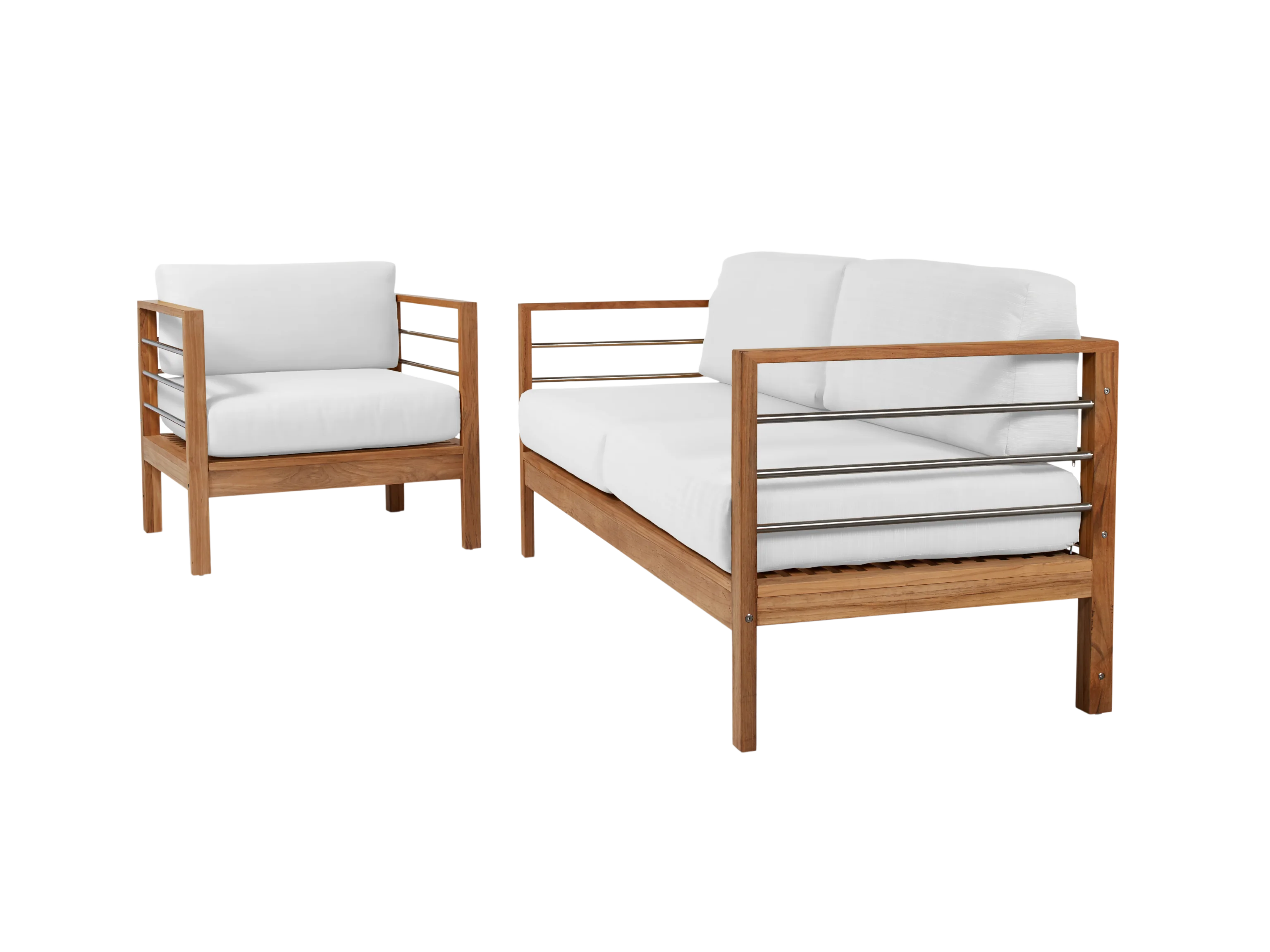 SoHo Teak White Outdoor Sofa with Sunbrella® Cushion - Image 4