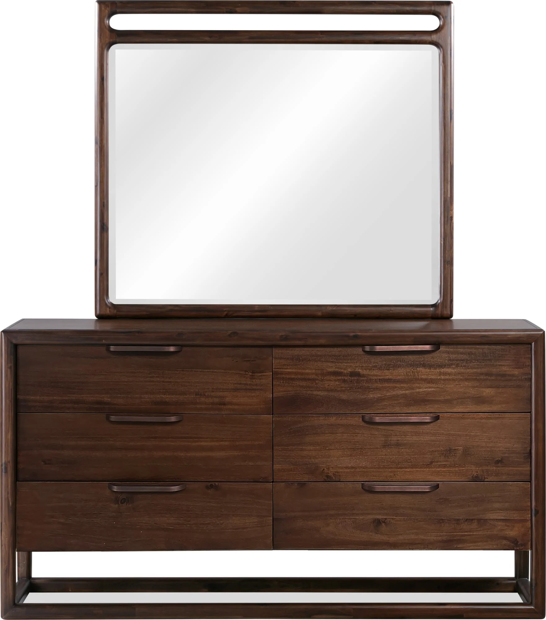 Sol Brown Spice Beveled Glass Wall or Dresser Mirror - Image 5