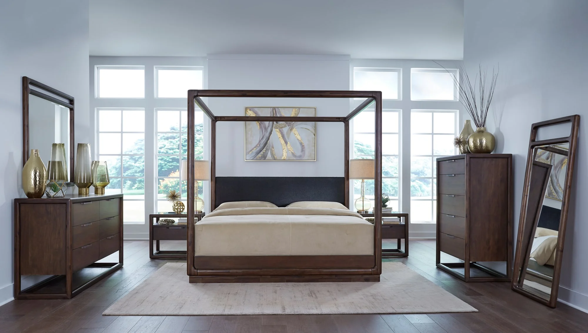Sol Brown Spice Beveled Glass Wall or Dresser Mirror - Image 8