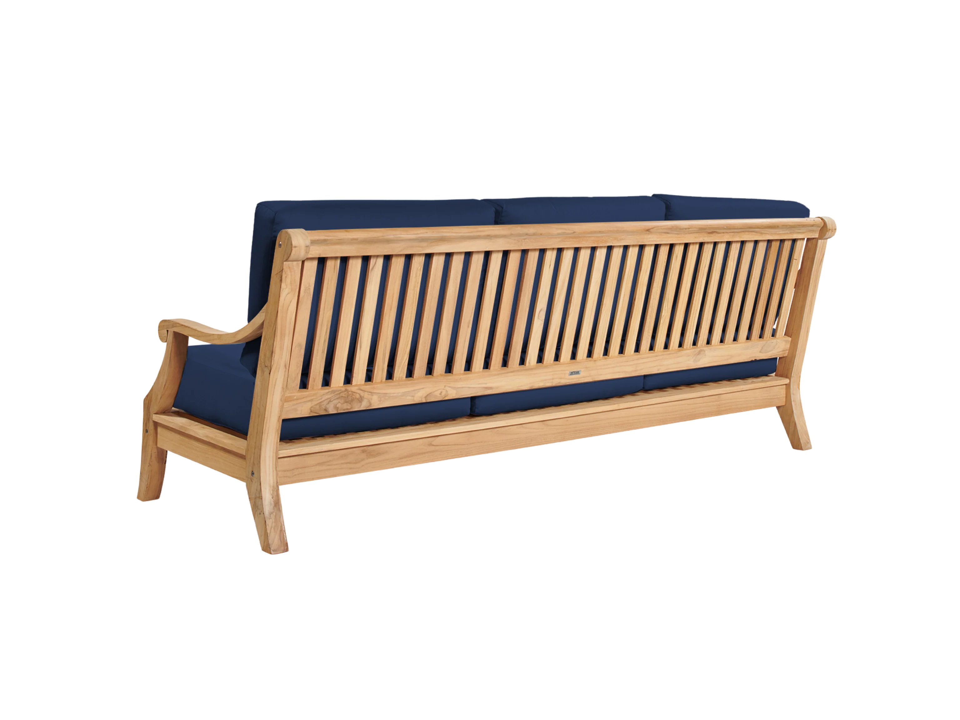 Sonoma 3-Person Teak Navy Outdoor Sofa with Sunbrella® Cushion - Image 2
