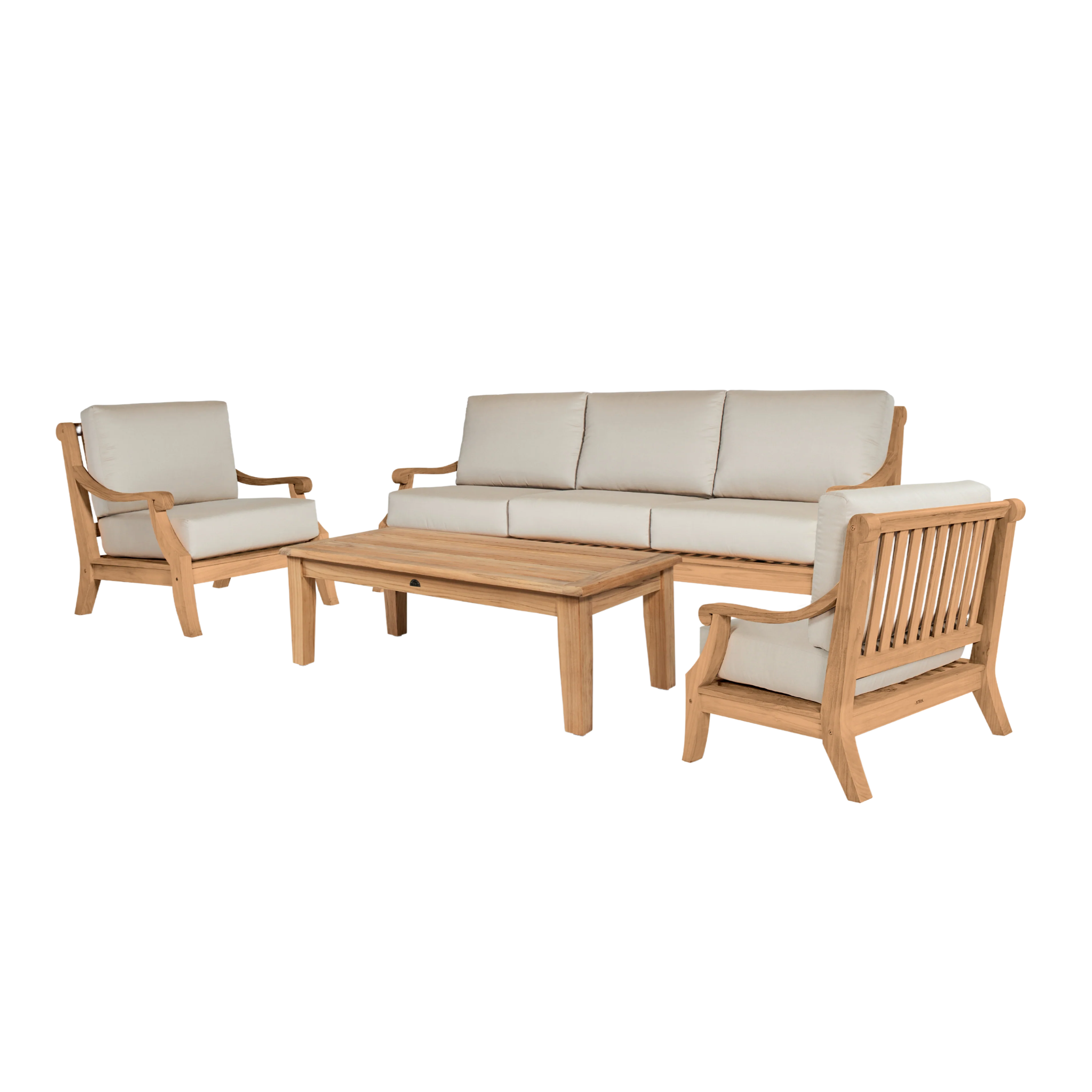 Sonoma Teak Antique Beige Outdoor Club Chair with Sunbrella® Cushion - Image 4