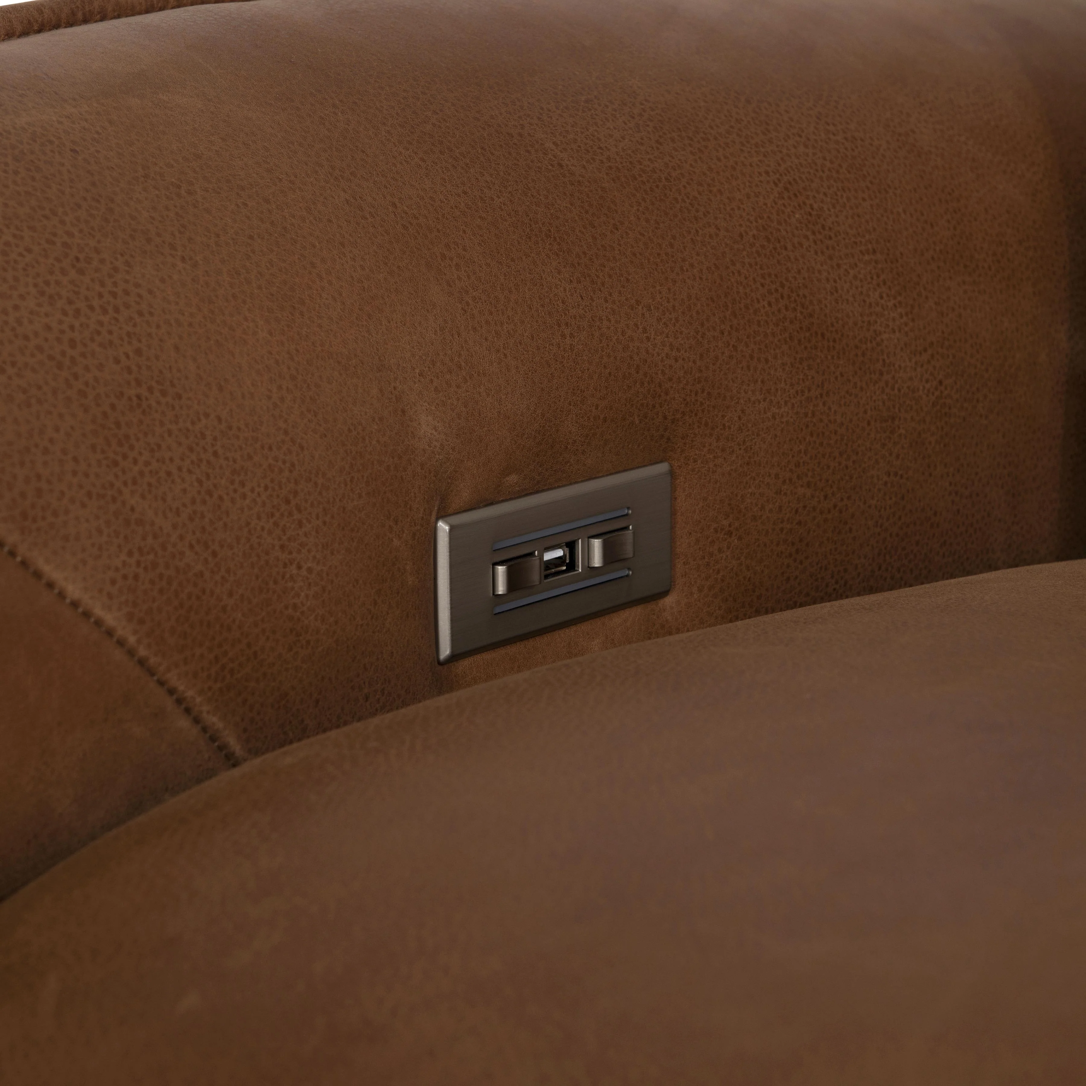 Sorrento Brown Leather Power Motion Sofa - Image 8