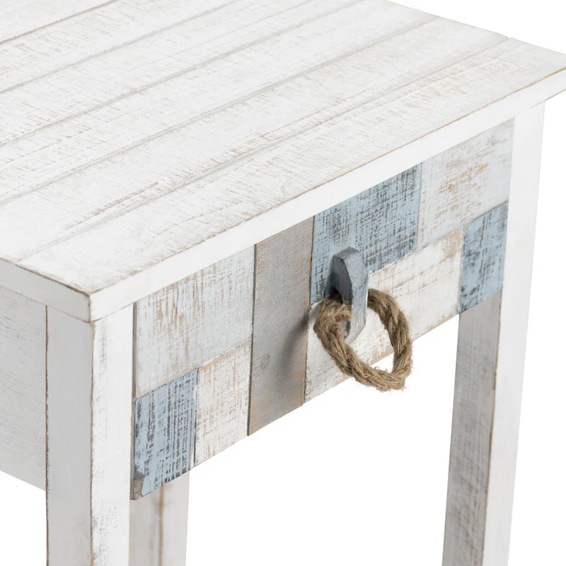 South Shore White/Blue End Table - Image 3