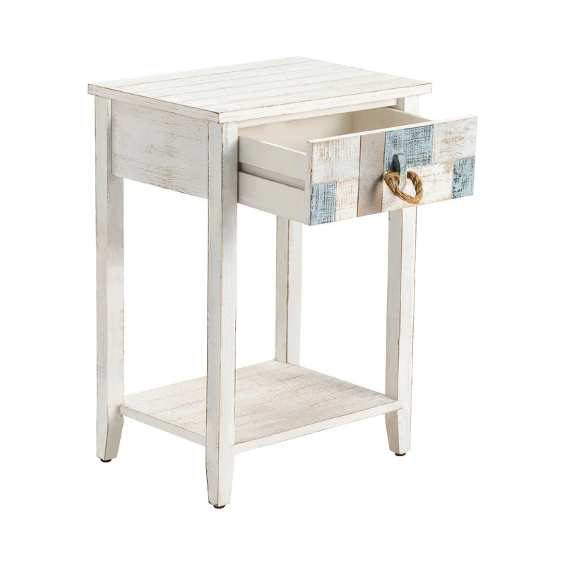 South Shore White/Blue End Table - Image 5