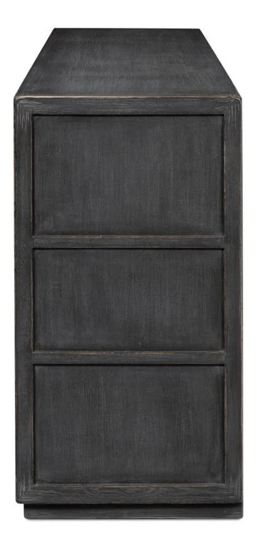 St Lucia Black Sideboard With Solid Sides - Image 4