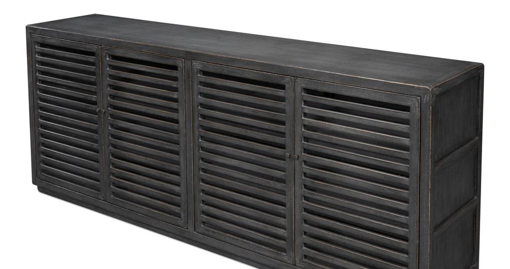 St Lucia Black Sideboard With Solid Sides - Image 9