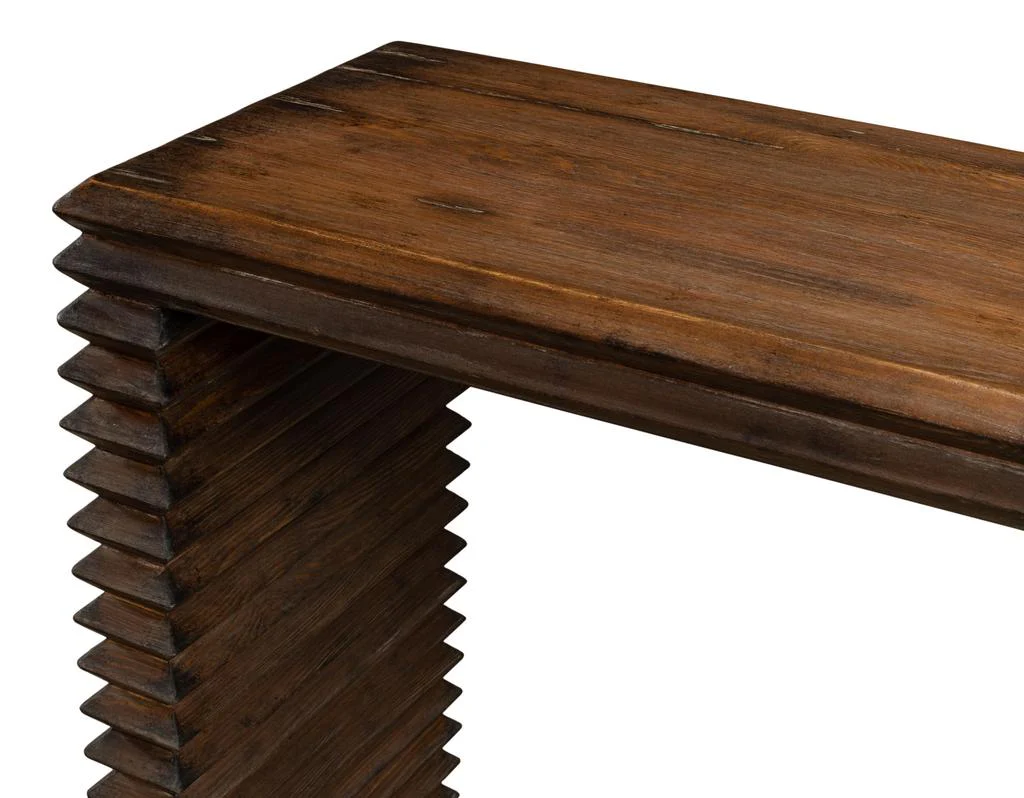 Stacked Brown Console Table - Image 11