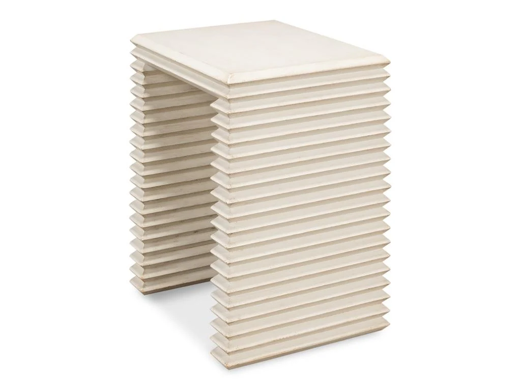 Stacked White Side Table