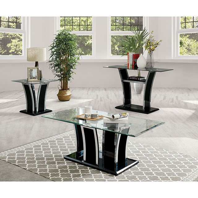 Staten Glossy Black/Chrome End Table - Image 2