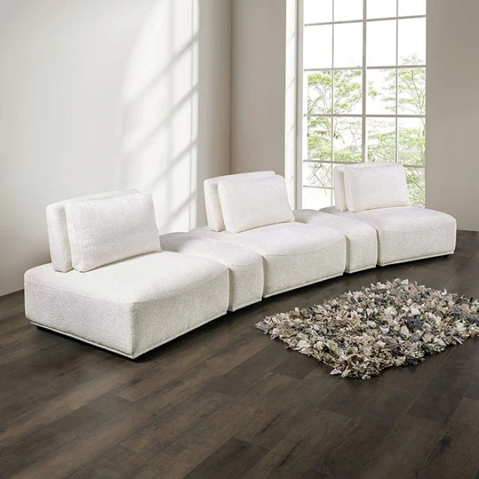 Stavanger White  Curved 3-Seater - Image 2