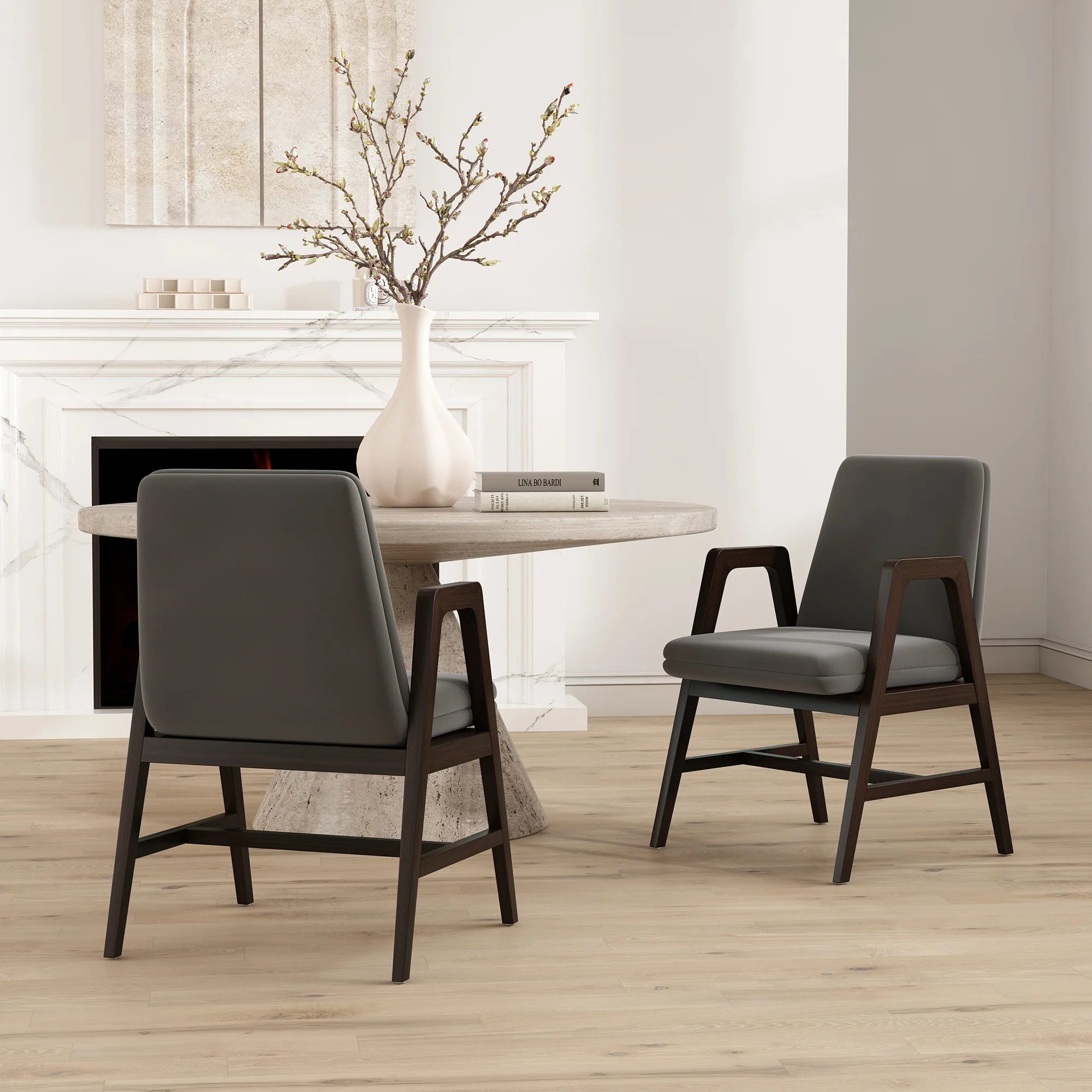 Stella Dining Armchair in Graphite (set of 2) - Image 2