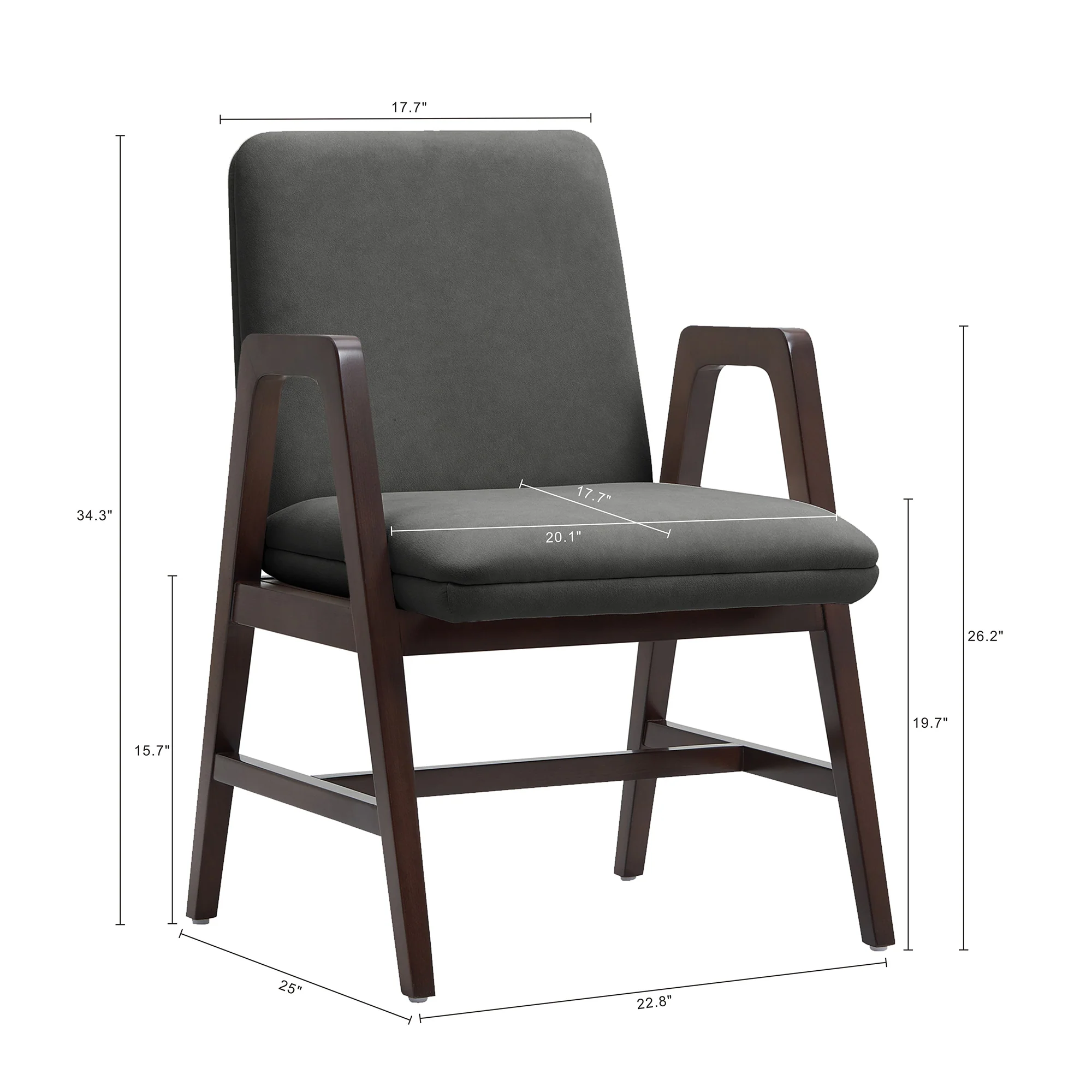 Stella Dining Armchair in Graphite (set of 2) - Image 3