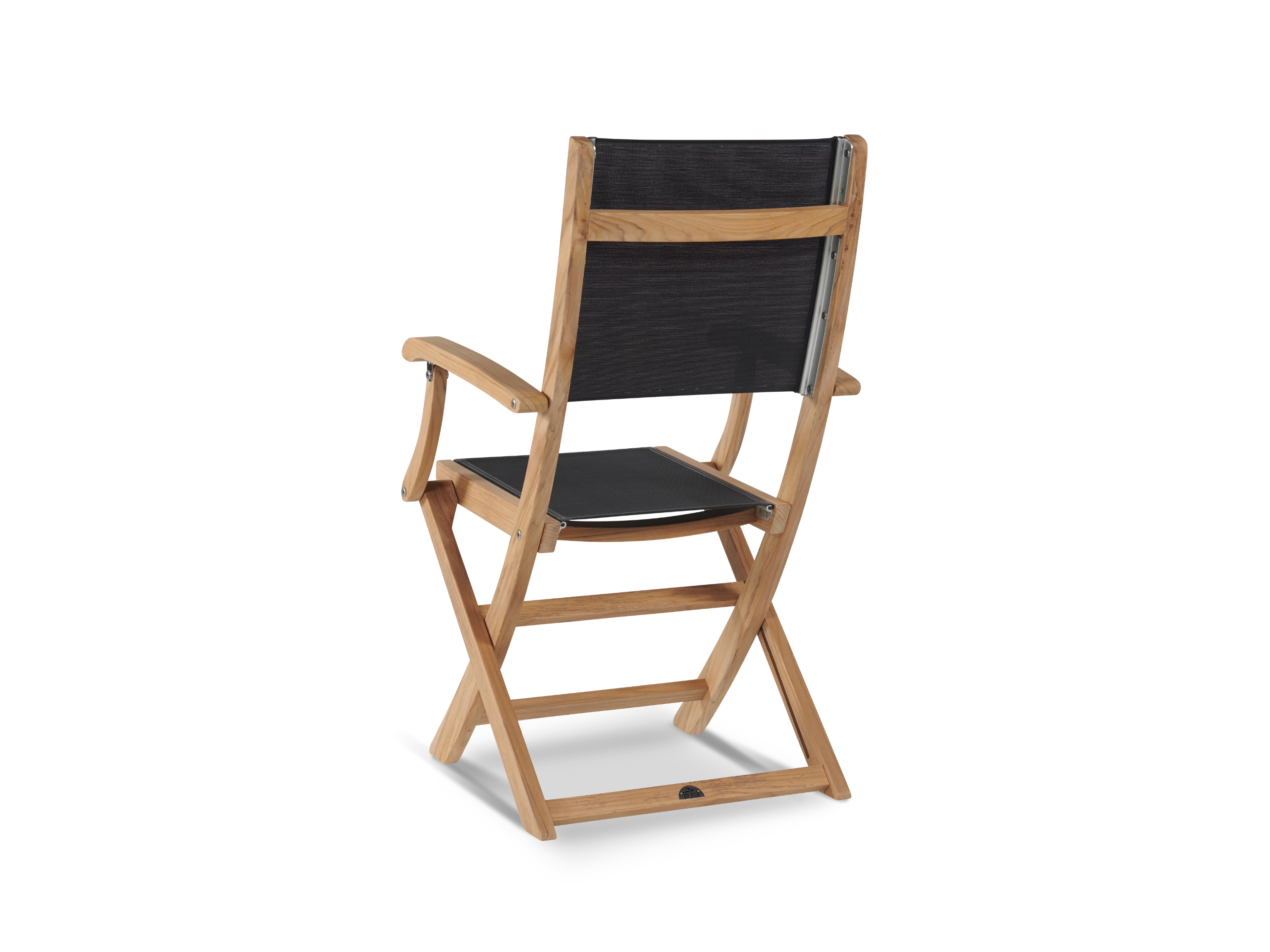 Stella Teak Black Outdoor Dining Folding Armchair - Image 2