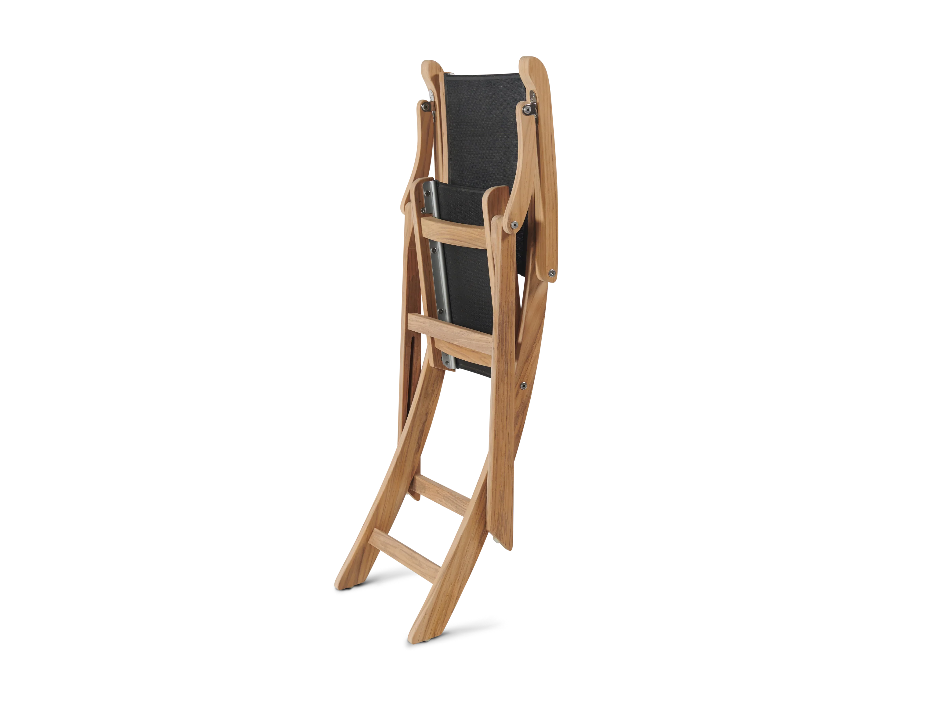 Stella Teak Black Outdoor Dining Folding Armchair - Image 3