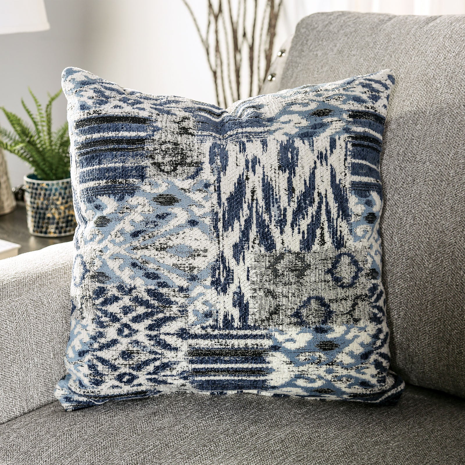 Stickney Light Gray/Navy Loveseat - Image 4