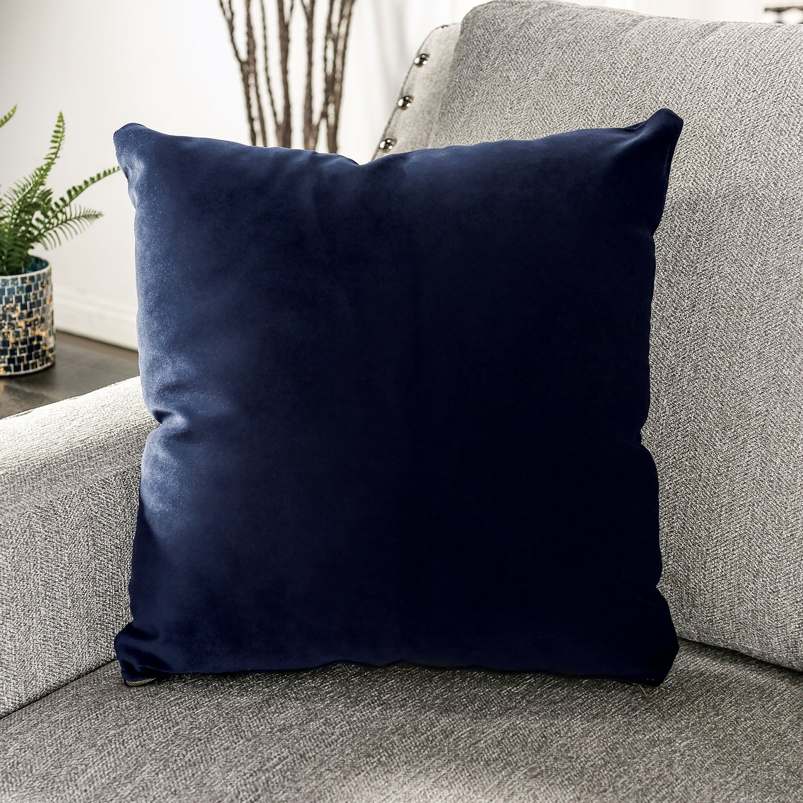 Stickney Light Gray/Navy Loveseat - Image 5