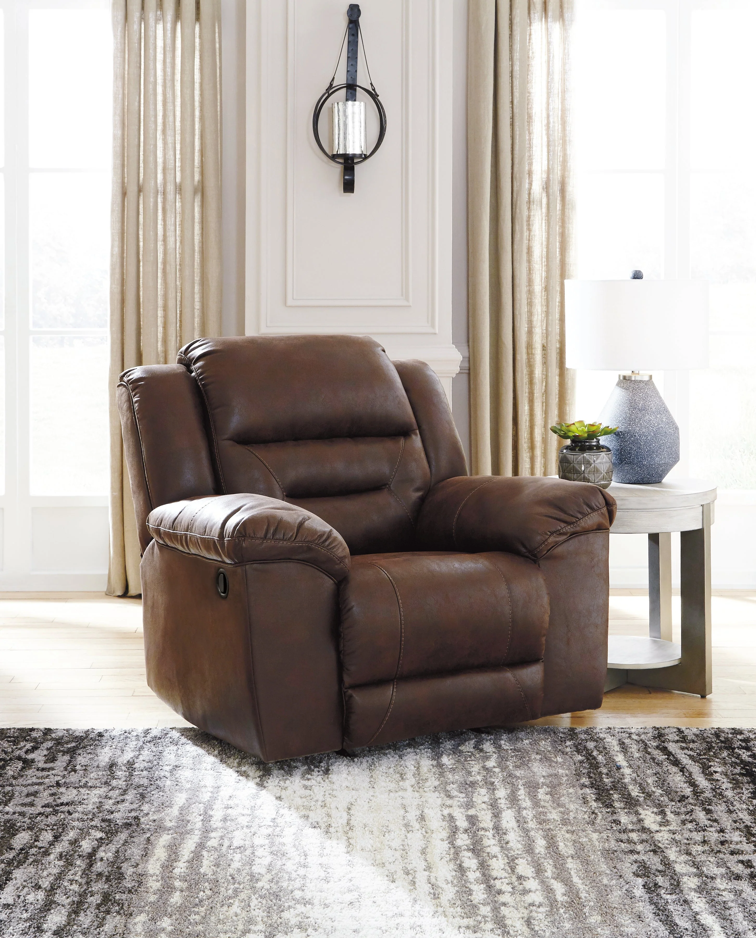 Stoneland Chocolate 2 Reclining Sofas and Recliner (Online Special Price) - Image 5