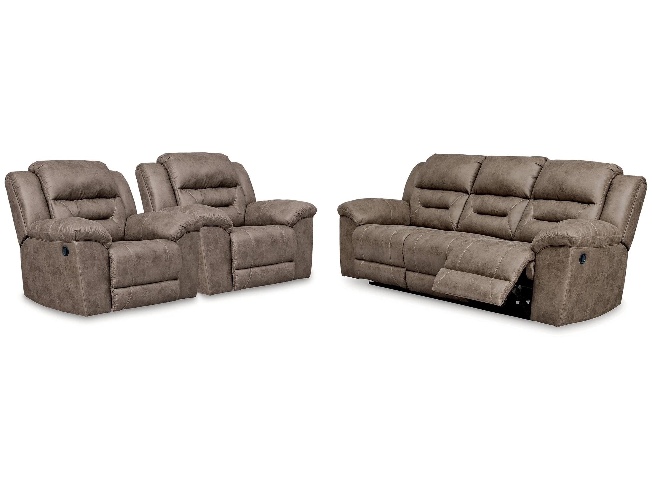 Stoneland Fossil Reclining Sofa & 2 Recliners (Online Special Price)