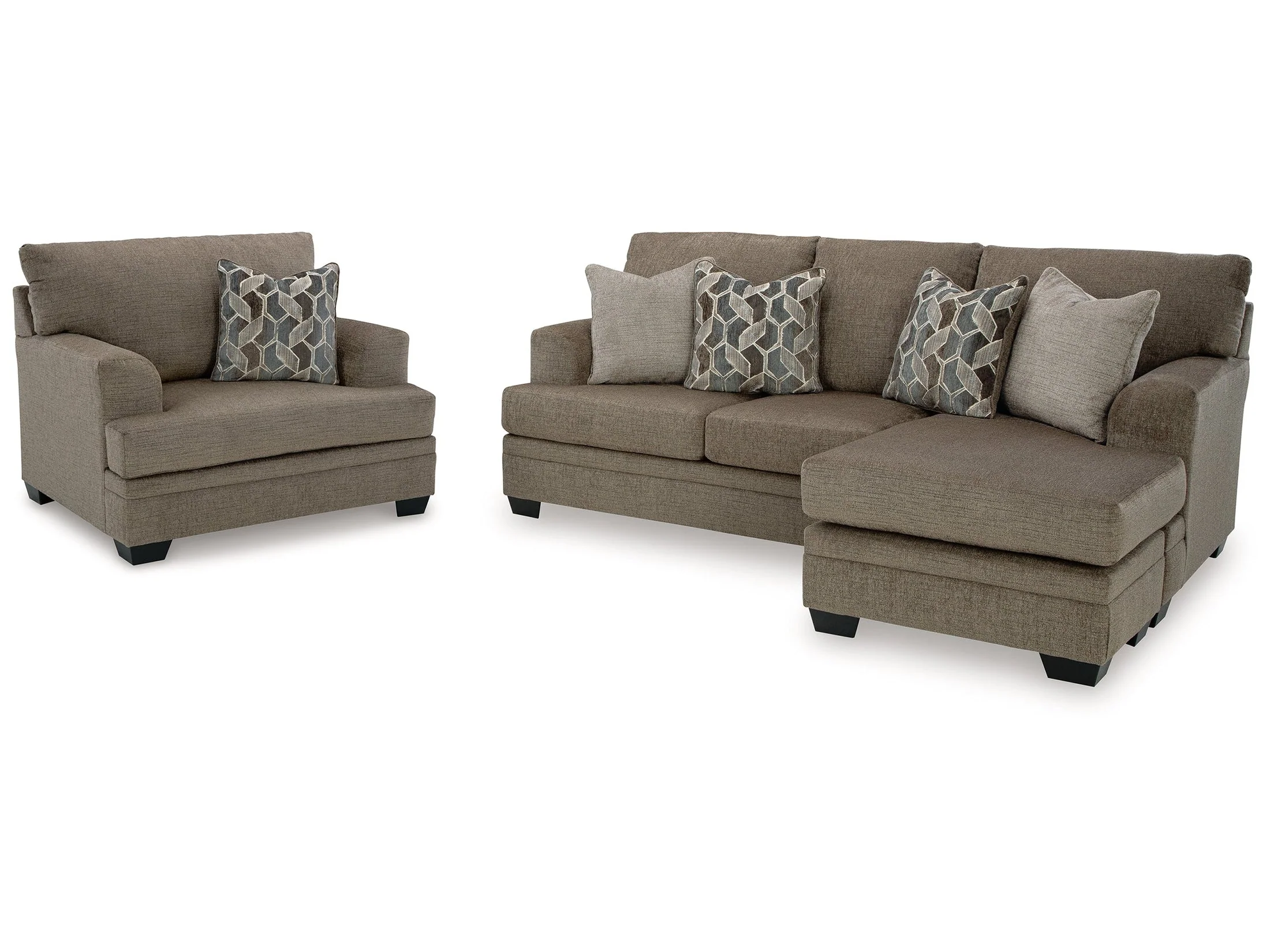 Stonemeade Nutmeg Sofa Chaise & Oversized Chair (Online Special Price)