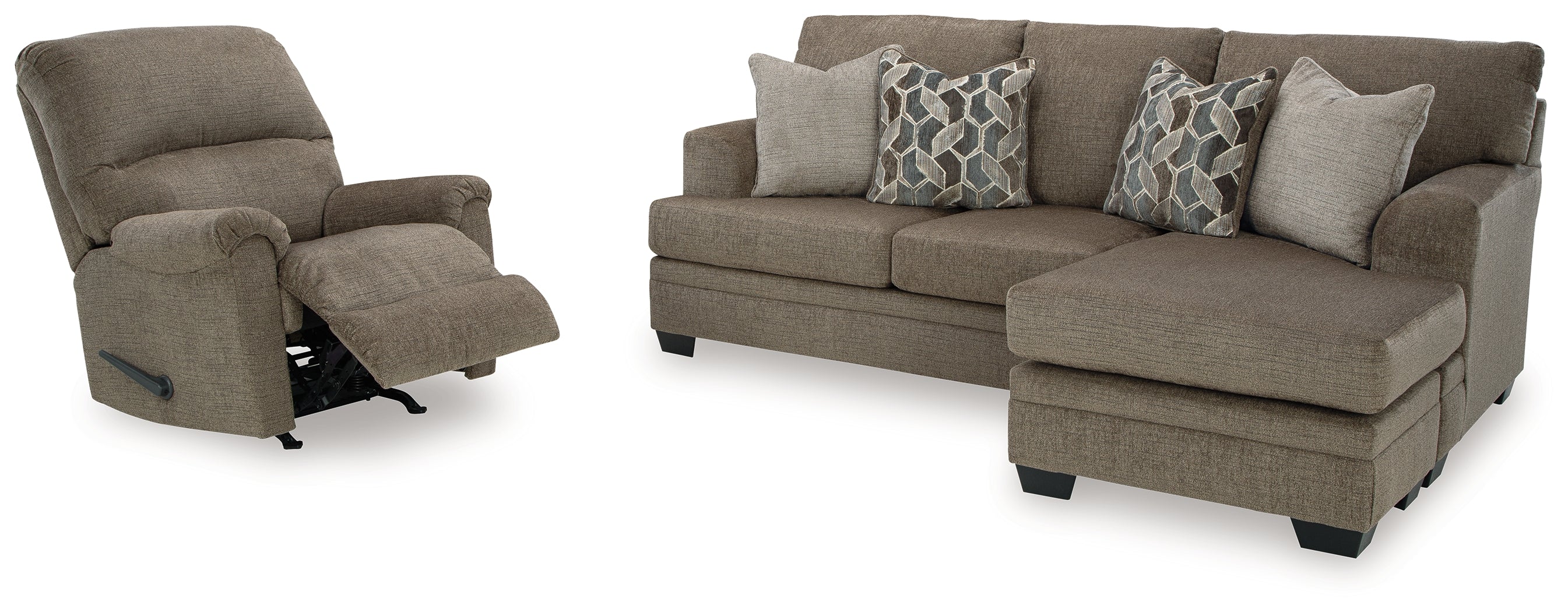 Stonemeade Nutmeg Sofa Chaise & Recliner (Online Special Price) - Image 3