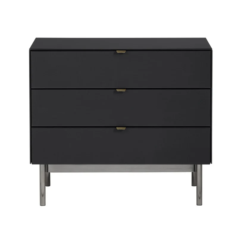 Stratton Black/Gray Three-Drawer Chest - Image 4