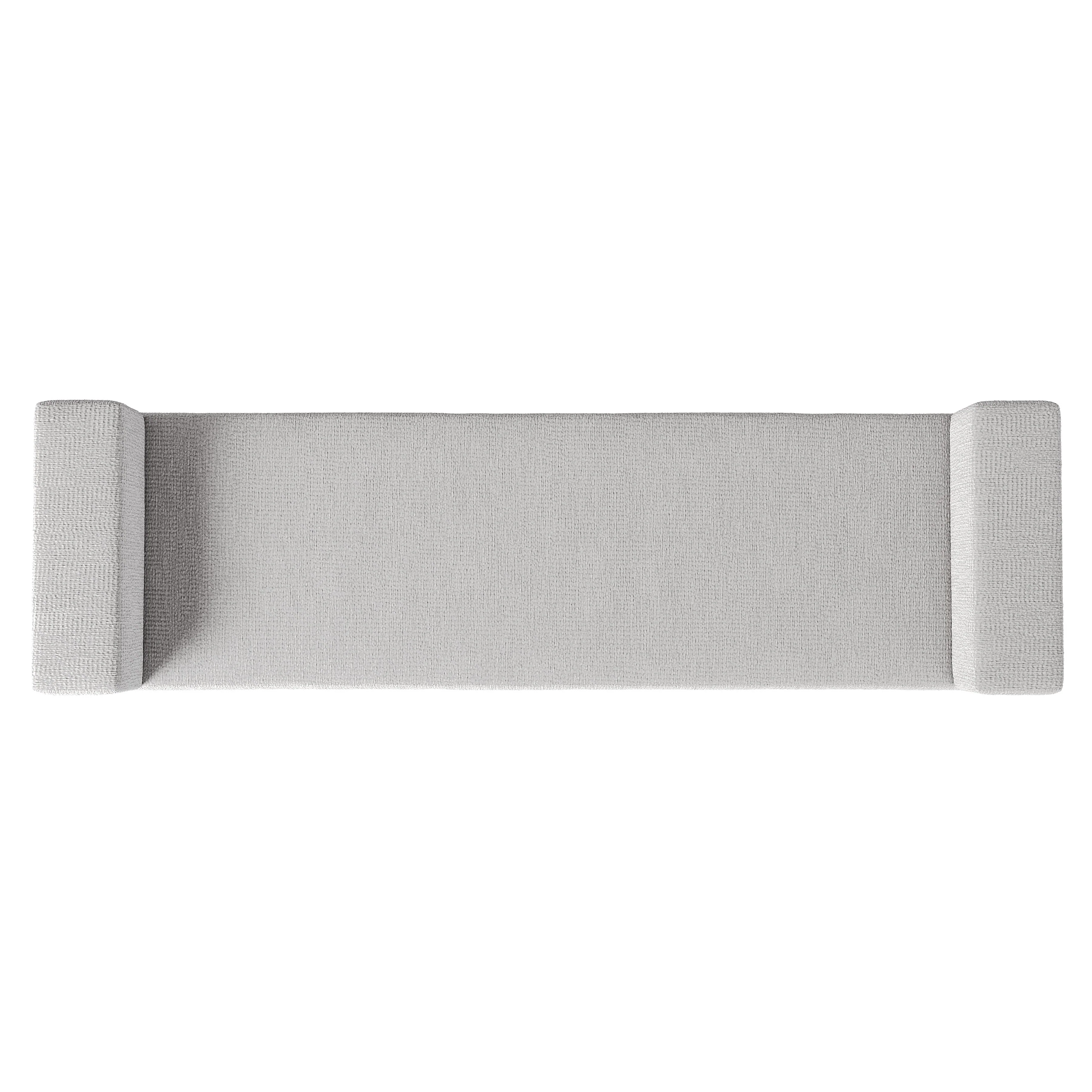 Stratum Polished Nickel/Grey Fabric Bench - Image 5