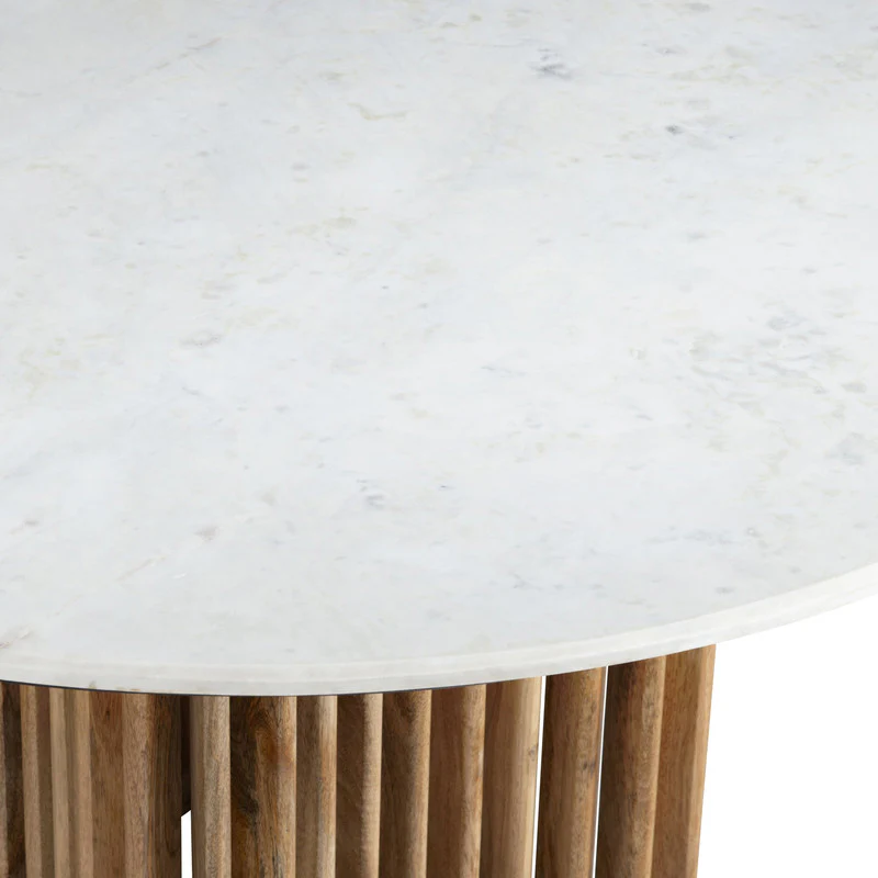 Sullivan Brown/White Round Marble Dining Table - Image 2