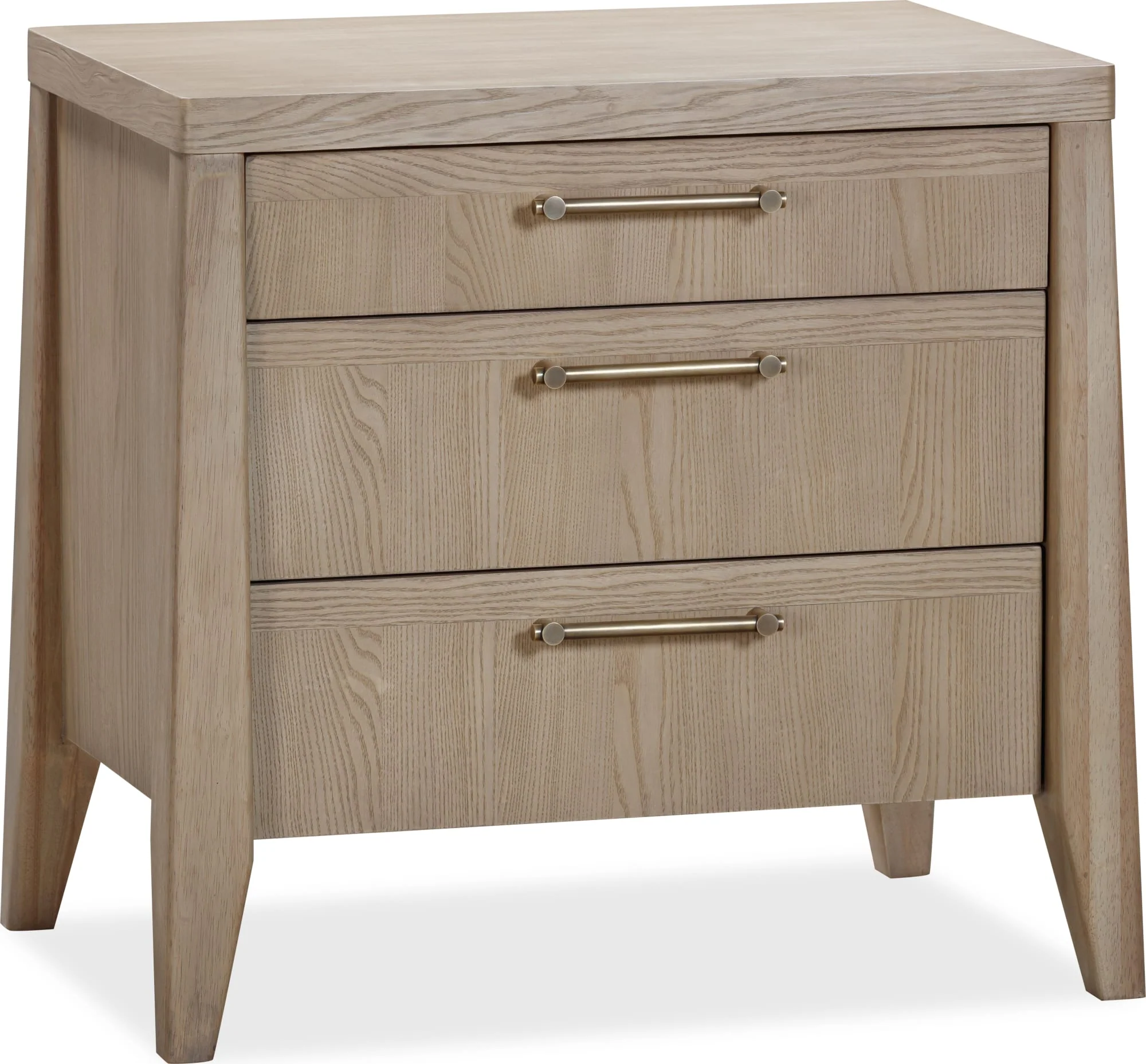 Sumire Ginger Three Drawer Ash Wood Nightstand - Image 3