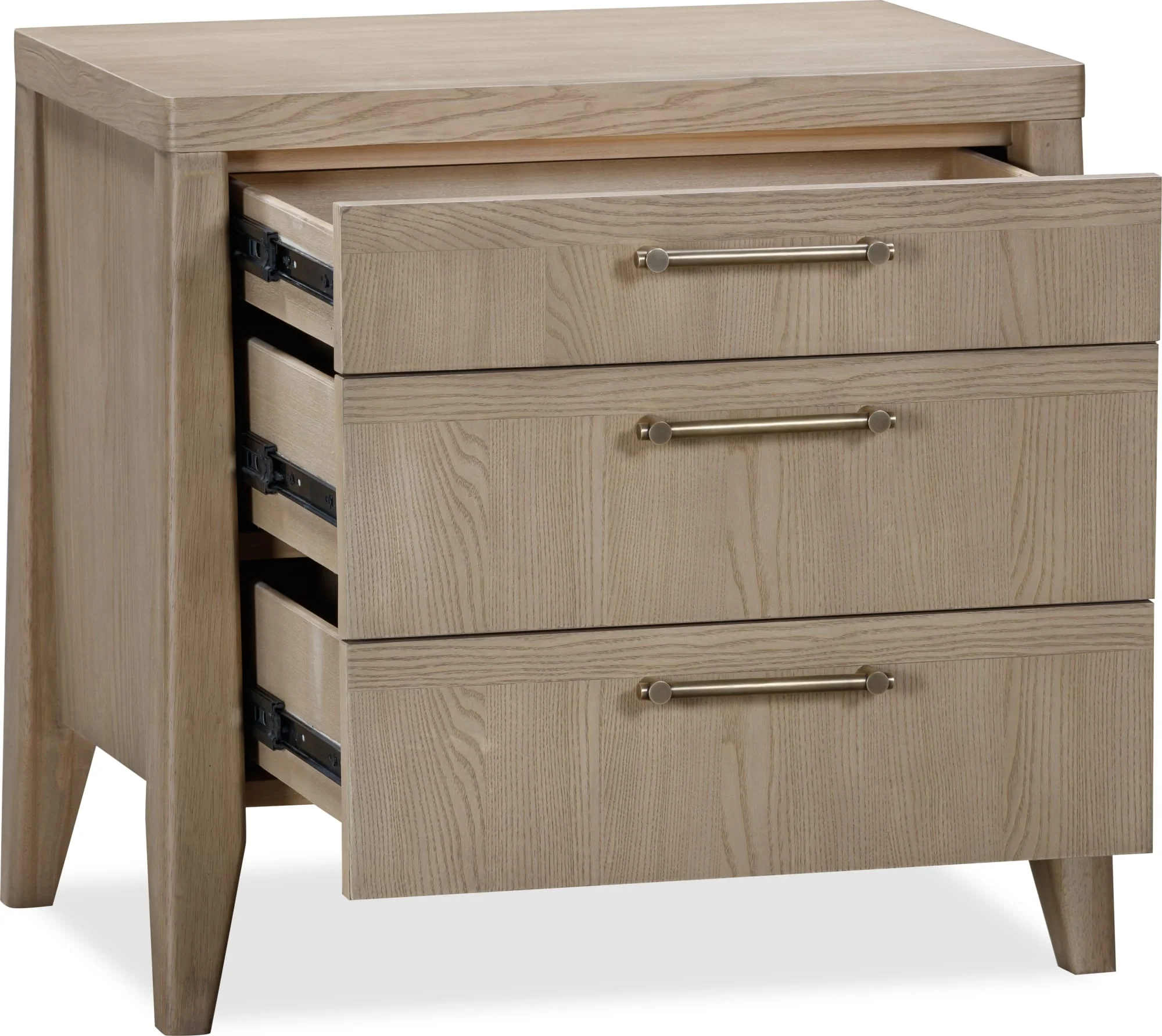 Sumire Ginger Three Drawer Ash Wood Nightstand - Image 7