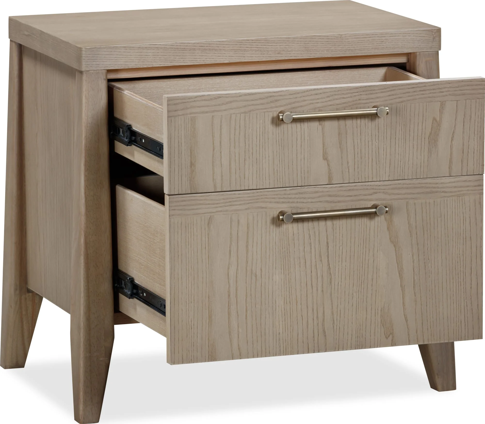 Sumire Ginger Two Drawer Ash Wood Nightstand - Image 3