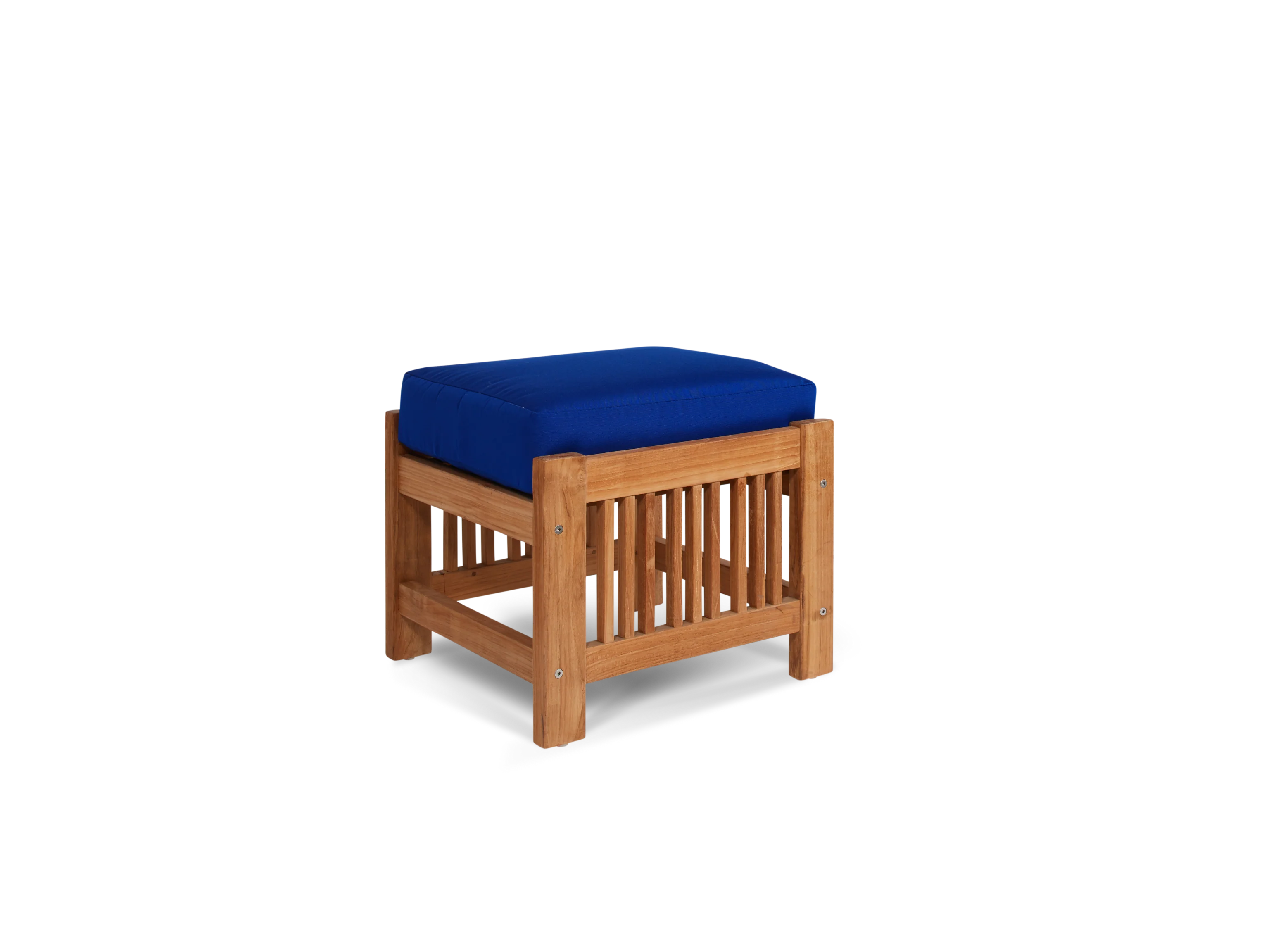Summer 5-Piece Teak True Blue Outdoor Patio Deep Seating Set with Subrella True Blue Cushion - Image 8