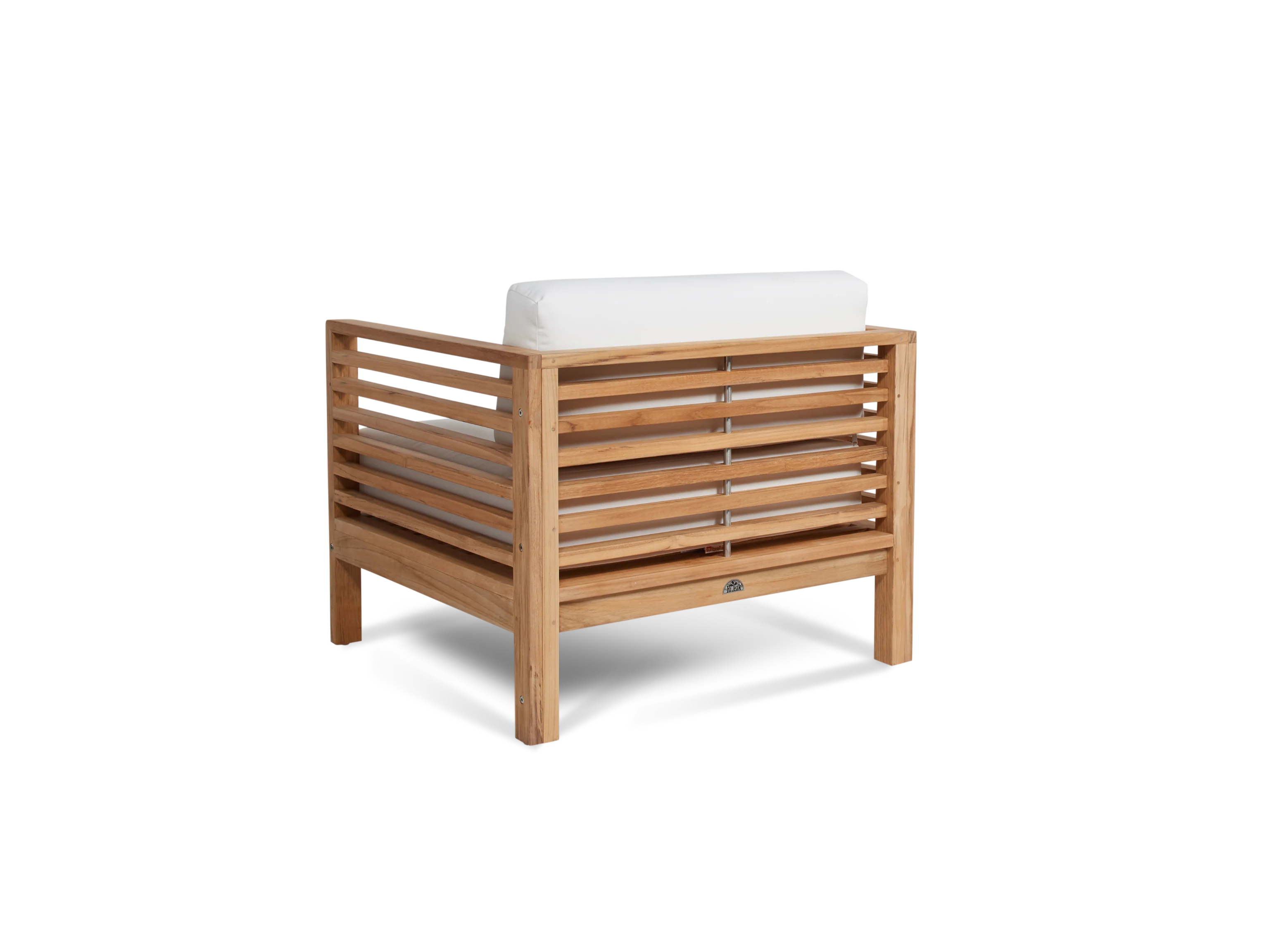 Summer 5-Piece Teak White Outdoor Patio Deep Seating Set with Subrella White Cushion - Image 5