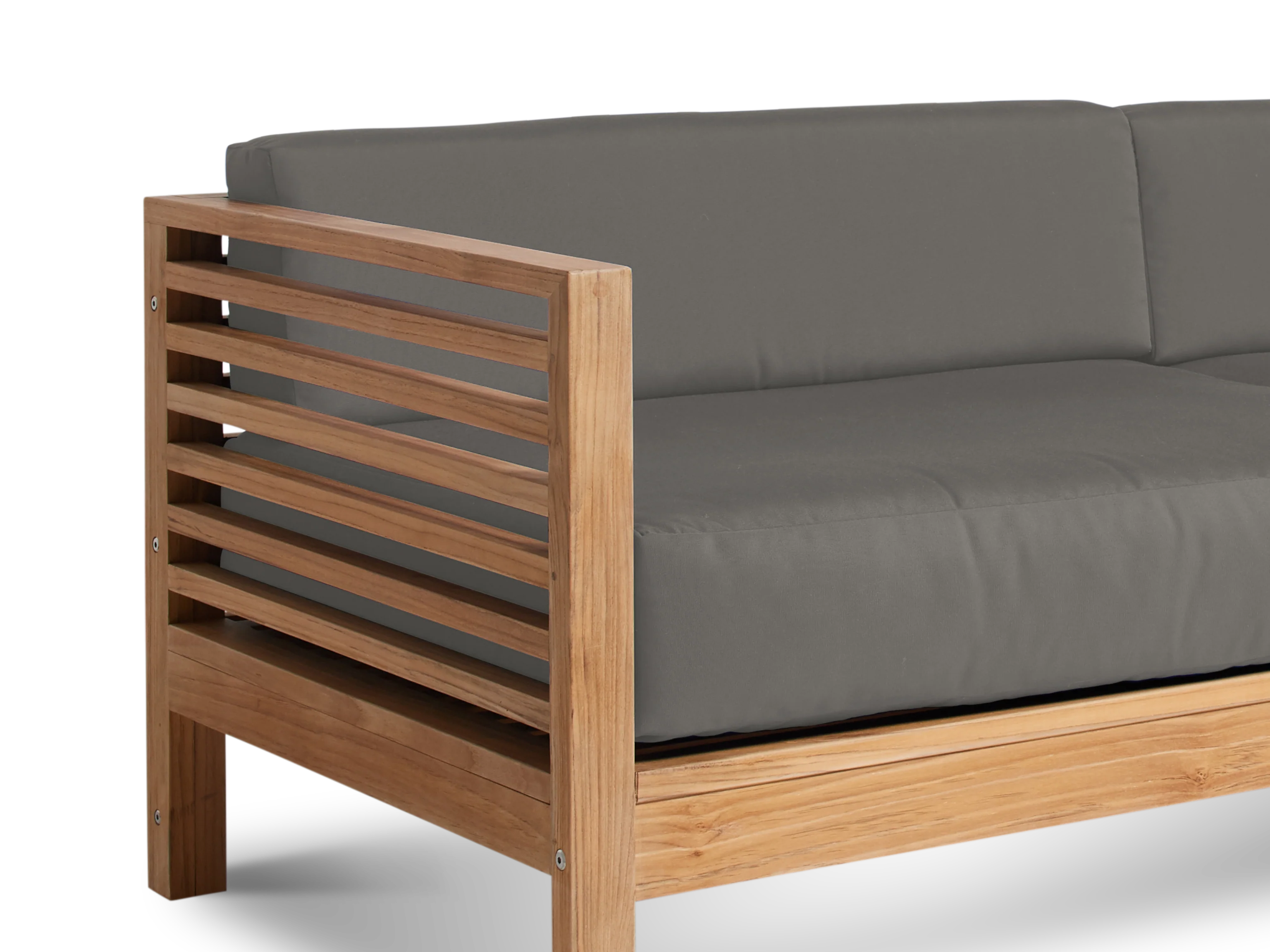 Summer Teak Charcoal Outdoor Sofa with Sunbrella® Cushion - Image 3