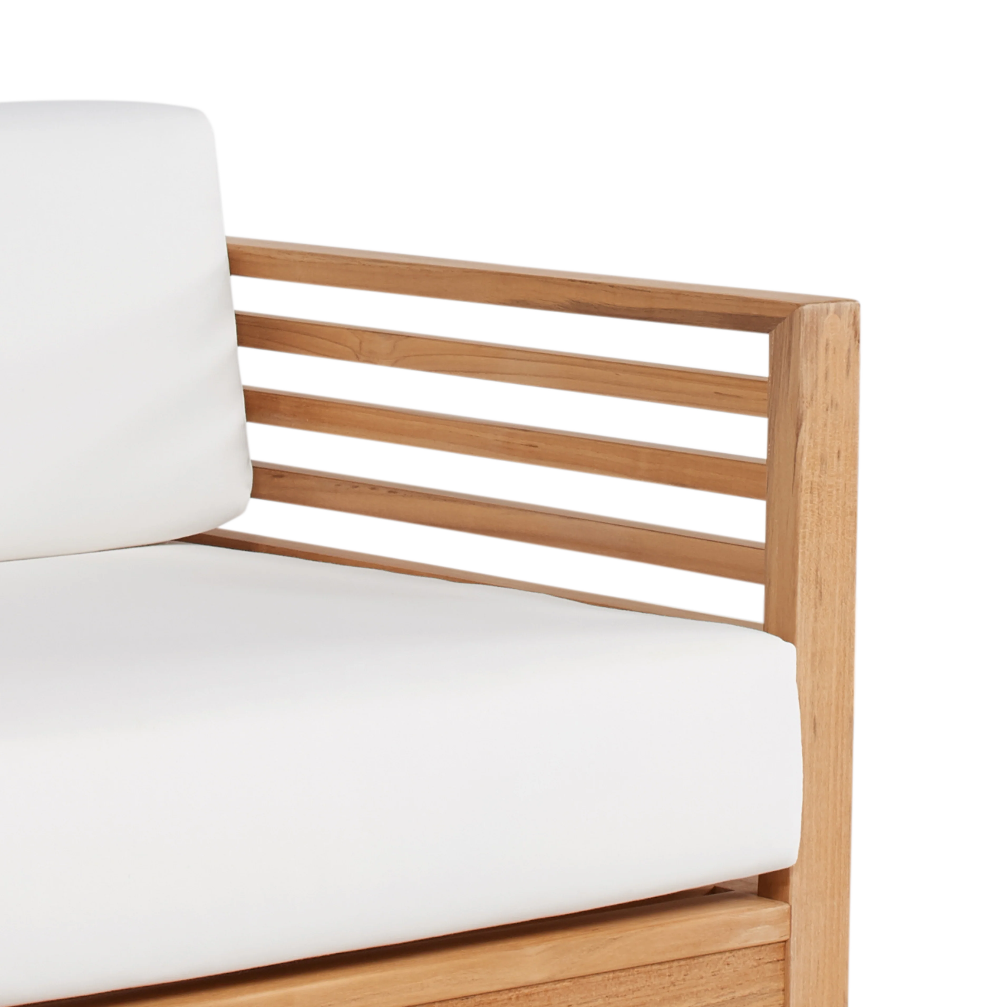 Summer Teak White Outdoor Club Chair with Sunbrella® Cushion - Image 3