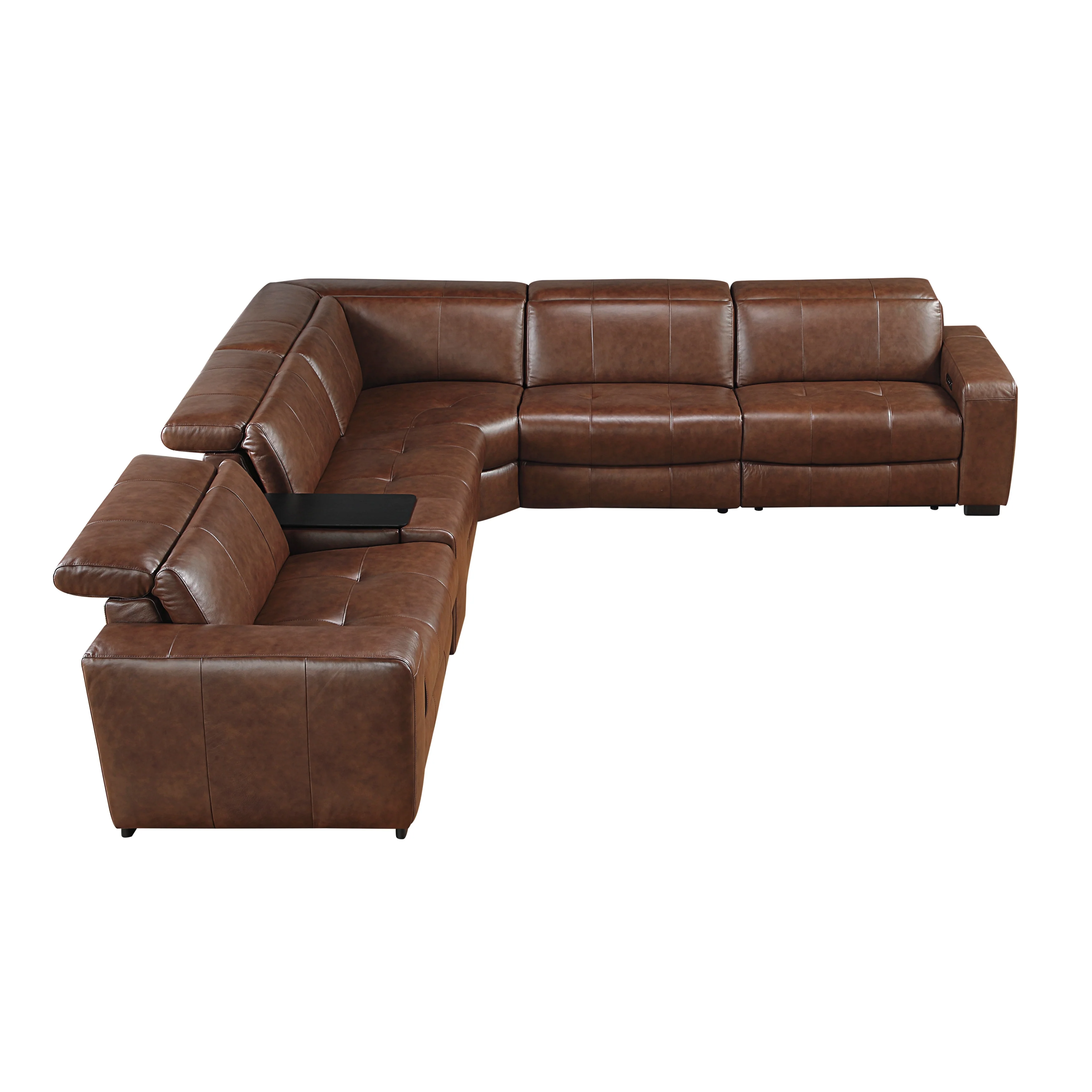 Sutton Brown 6-Piece Modular Power Reclining Sectional - Image 3